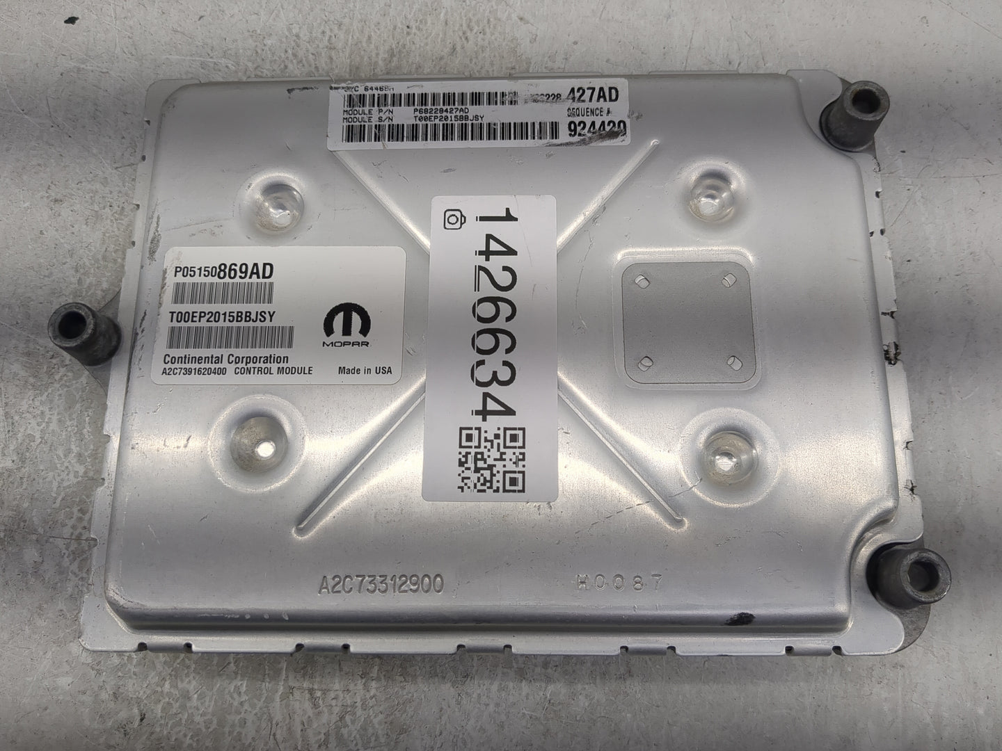 2015 Dodge Charger PCM Engine Control Computer ECU ECM PCU OEM P/N:P05150869AD P68229427AD, A2C7391620400, A2C73312900 Fits 