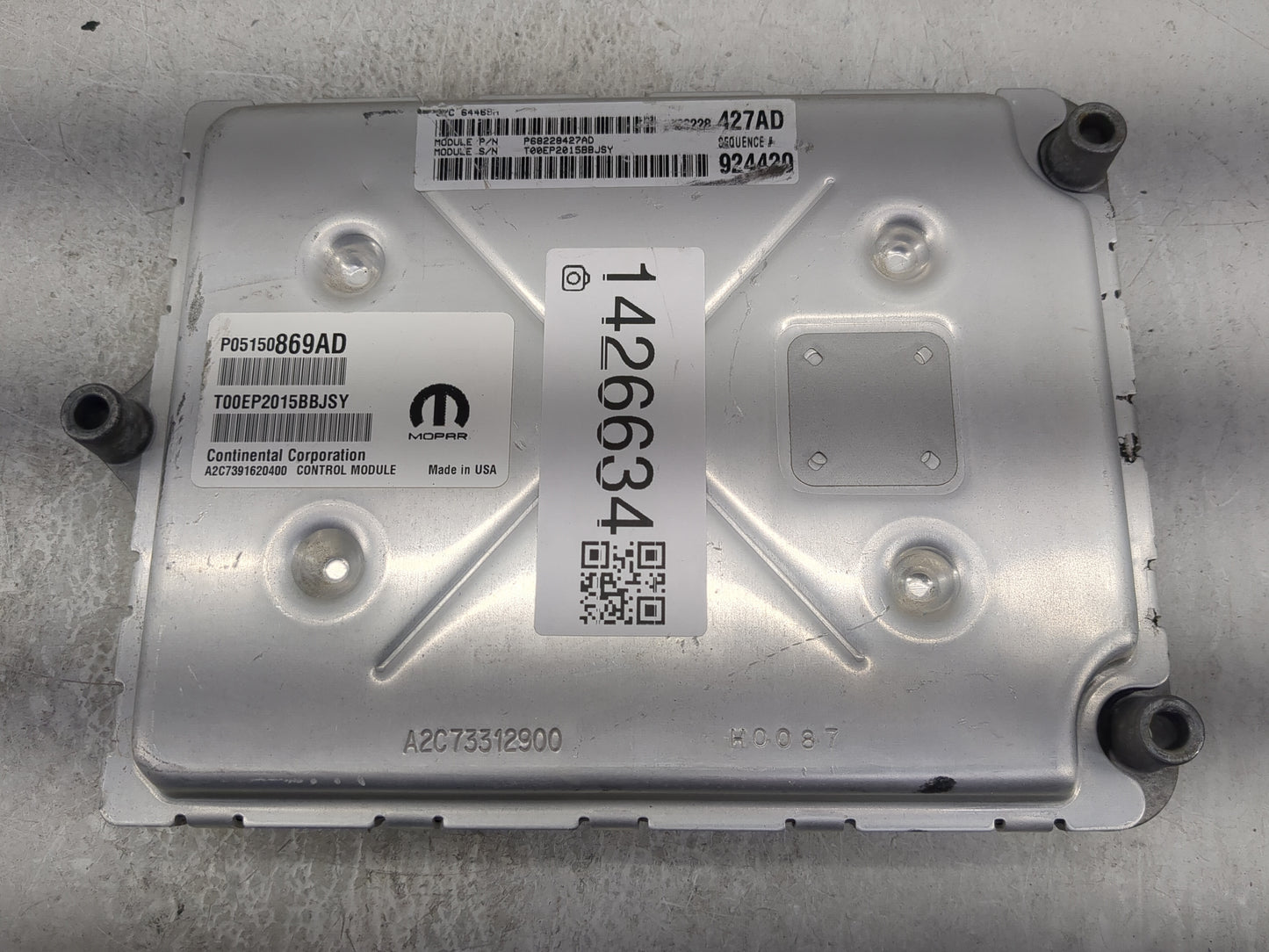 2015 Dodge Charger PCM Engine Control Computer ECU ECM PCU OEM P/N:P05150869AD P68229427AD, A2C7391620400, A2C73312900 Fits 