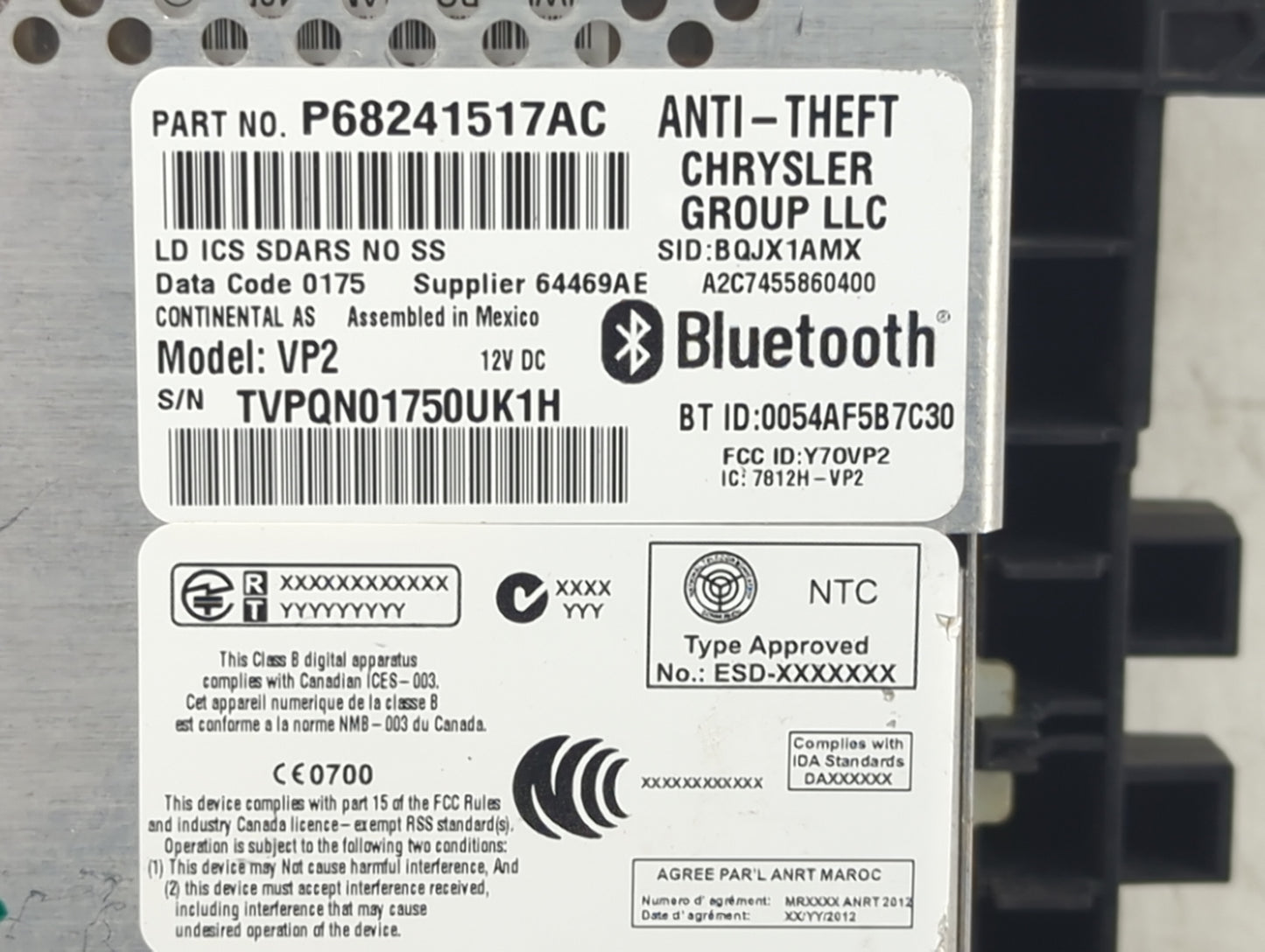 2015 Dodge Charger Radio AM FM Cd Player Receiver Replacement P/N:P68241517AC Fits OEM Used Auto Parts - Oemusedautoparts1.c
