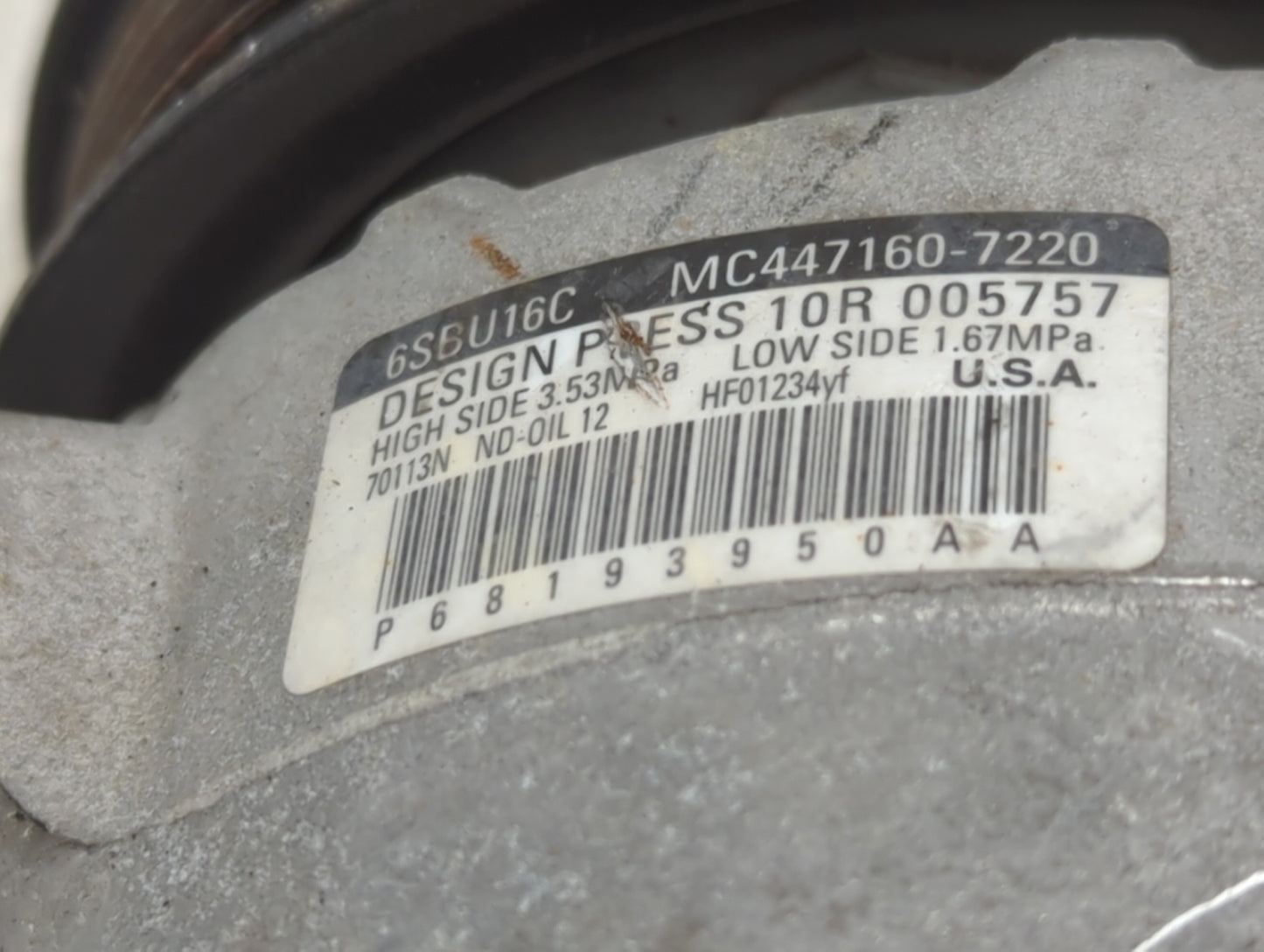 2014-2016 Dodge Dart Air Conditioning A/c Ac Compressor Oem - Oemusedautoparts1.com