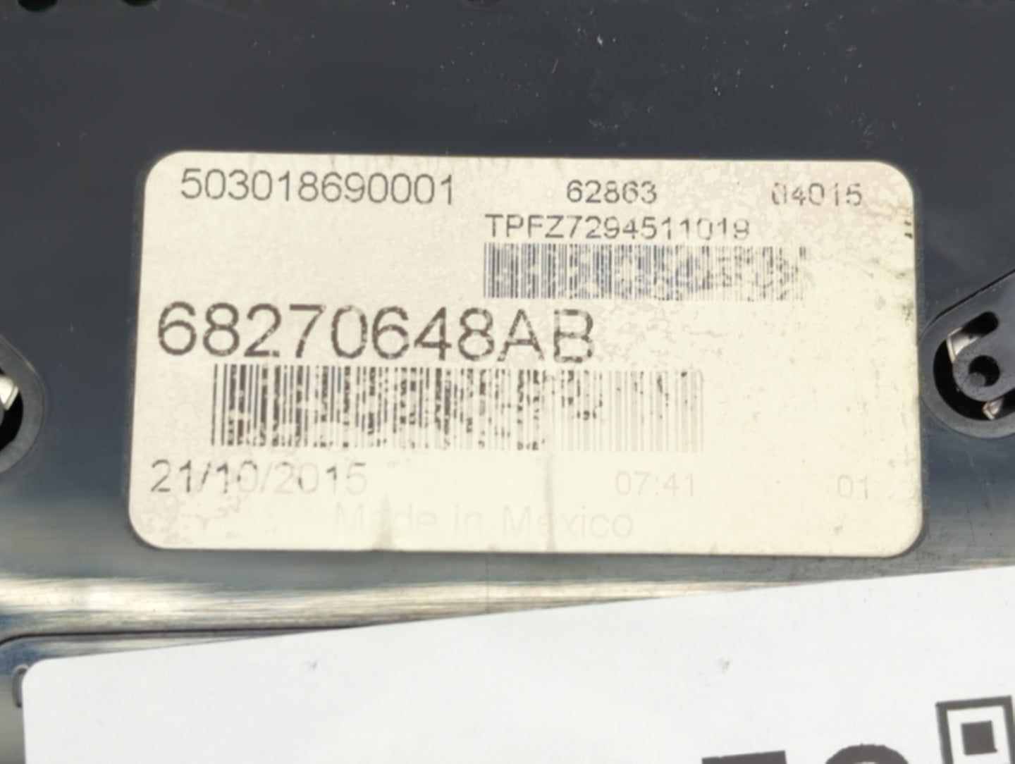 2015 Dodge Dart Instrument Cluster Speedometer Gauges P/N:68270648AB 5550101500 Miles: Fits OEM Used Auto Parts - Oemusedaut