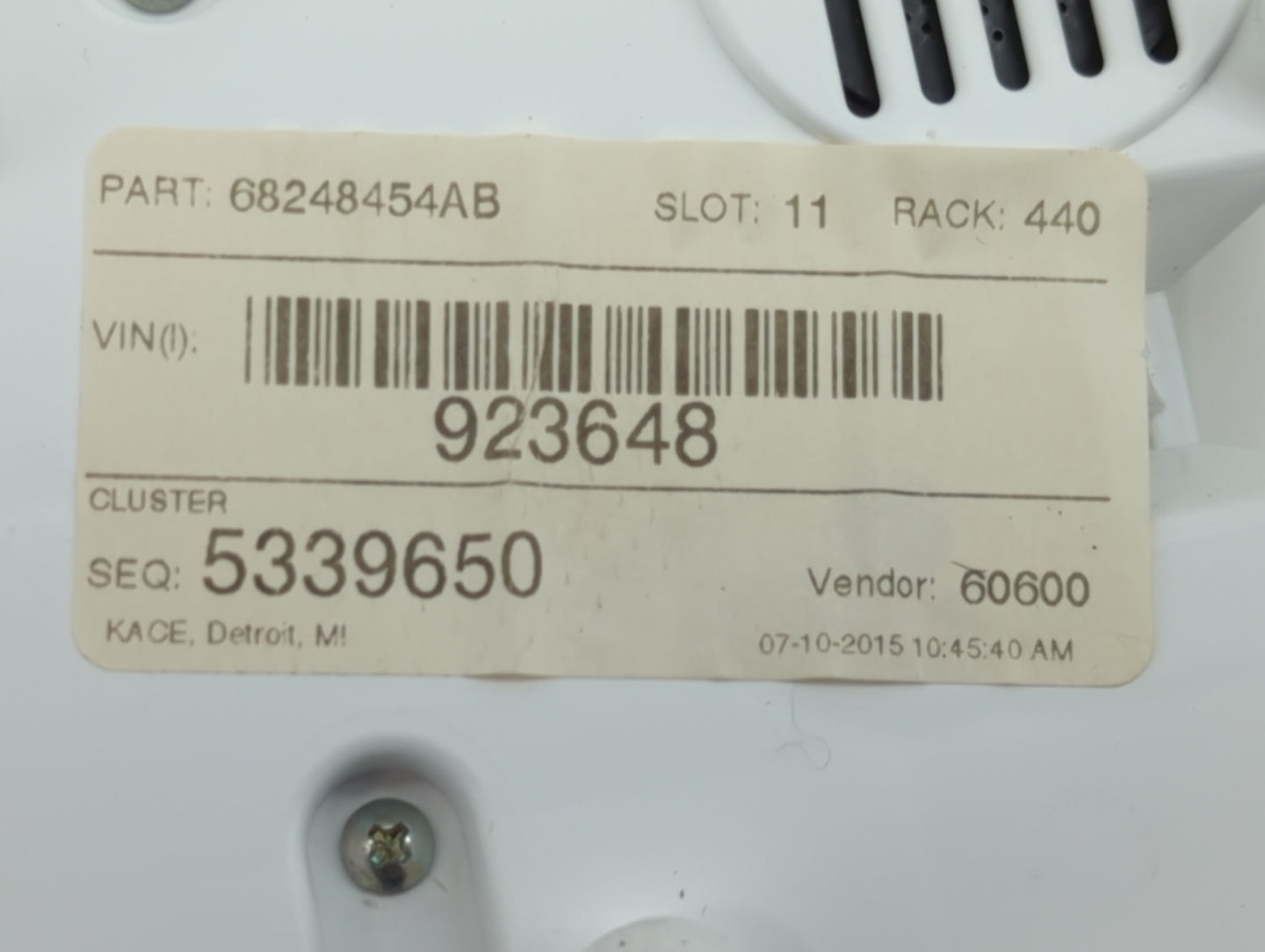 2015 Dodge Durango Instrument Cluster Speedometer Gauges P/N:68248454AB Fits OEM Used Auto Parts - Oemusedautoparts1.com