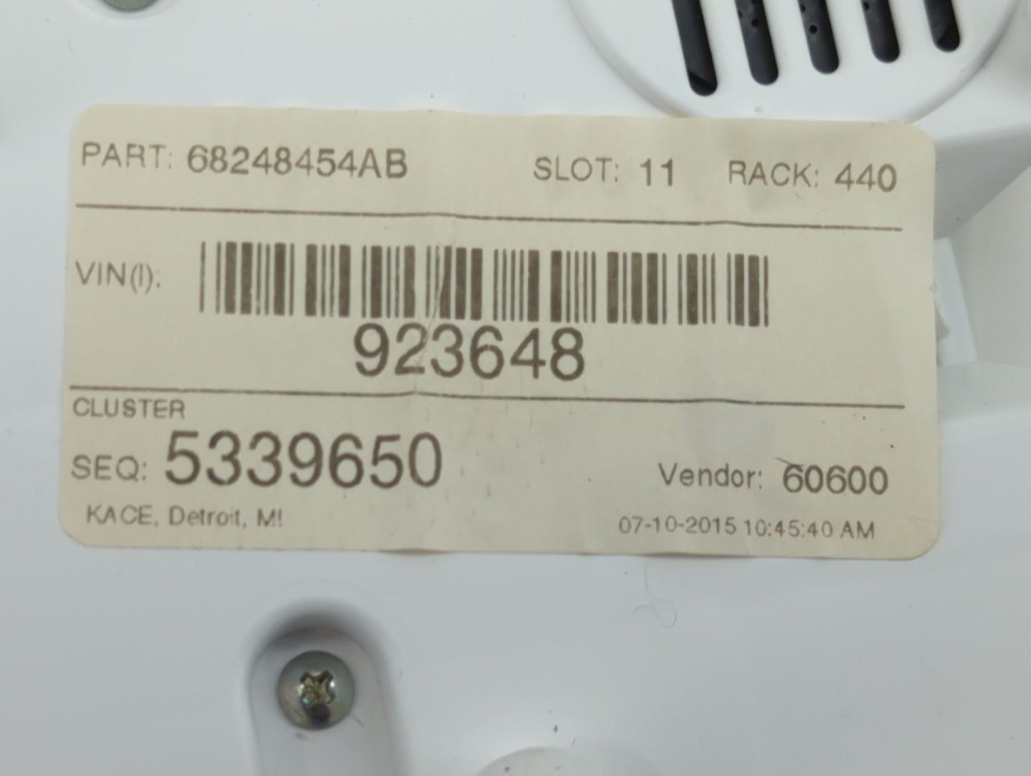 2015 Dodge Durango Instrument Cluster Speedometer Gauges P/N:68248454AB Fits OEM Used Auto Parts - Oemusedautoparts1.com