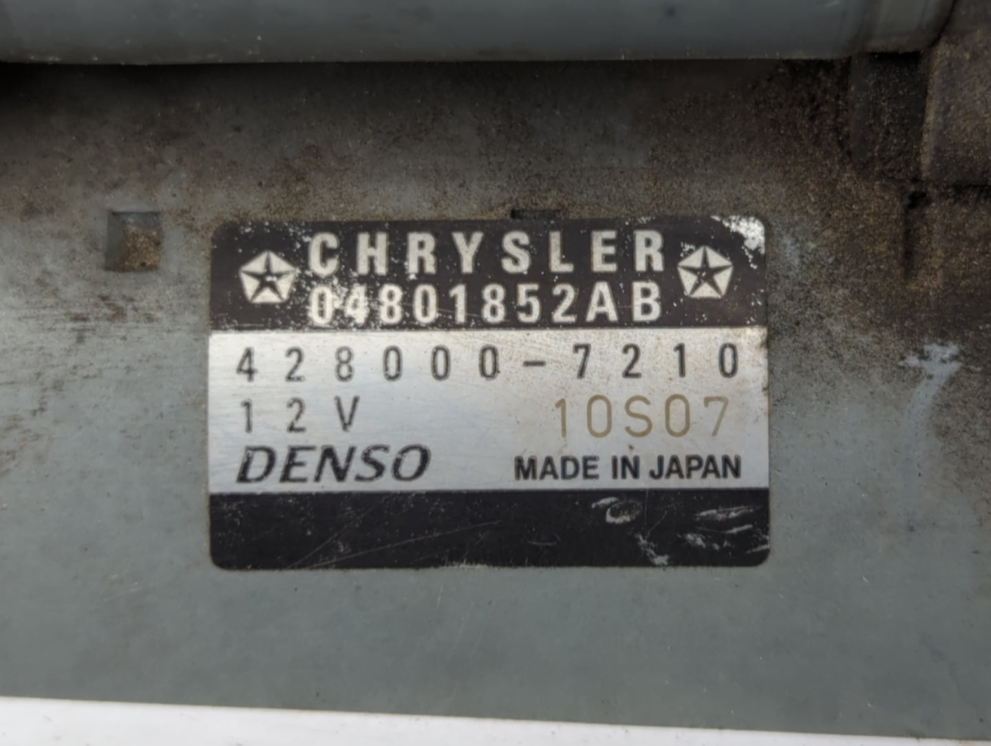 2011-2015 Dodge Durango Car Starter Motor Solenoid OEM P/N:04801852AB 428000-7210 Fits Fits 2011 2012 2013 2014 2015 2016 OE