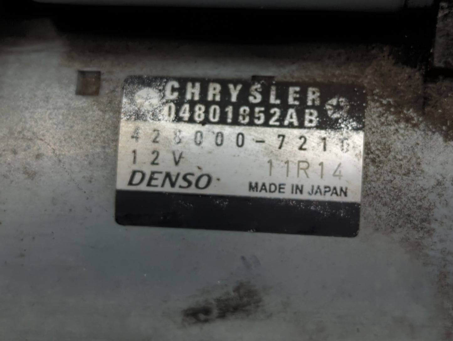 2011-2015 Dodge Durango Car Starter Motor Solenoid OEM P/N:428000-7210 04801852AB Fits Fits 2011 2012 2013 2014 2015 2016 OE