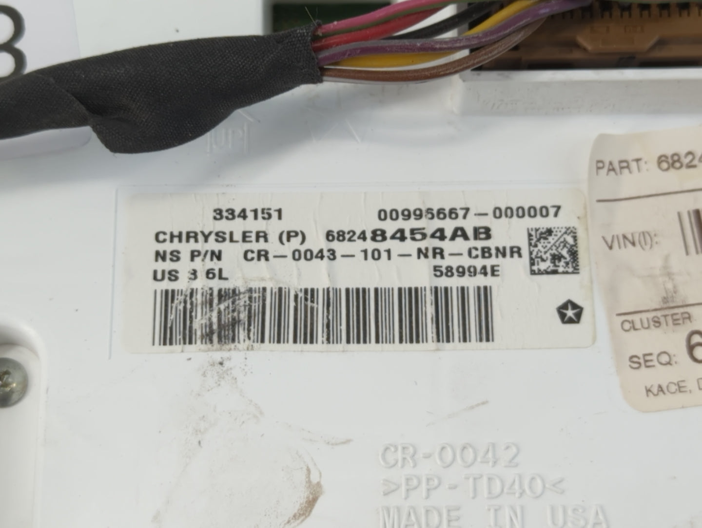 2015 Dodge Durango Instrument Cluster Speedometer Gauges P/N:68248454AB Fits OEM Used Auto Parts - Oemusedautoparts1.com