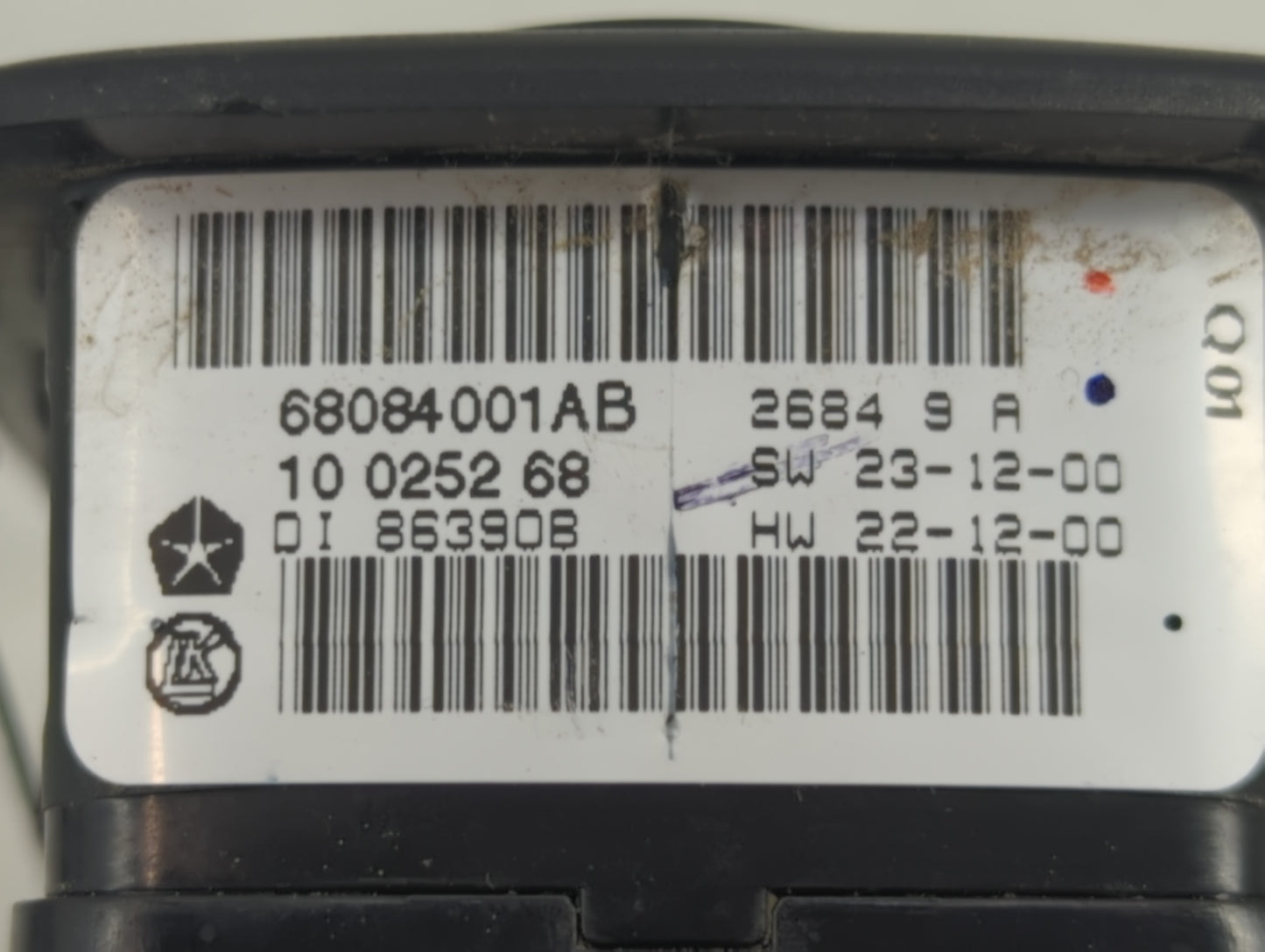 2011-2019 Dodge Journey Master Power Window Switch Replacement Driver Side Left P/N:68084001AB Fits OEM Used Auto Parts - Oe
