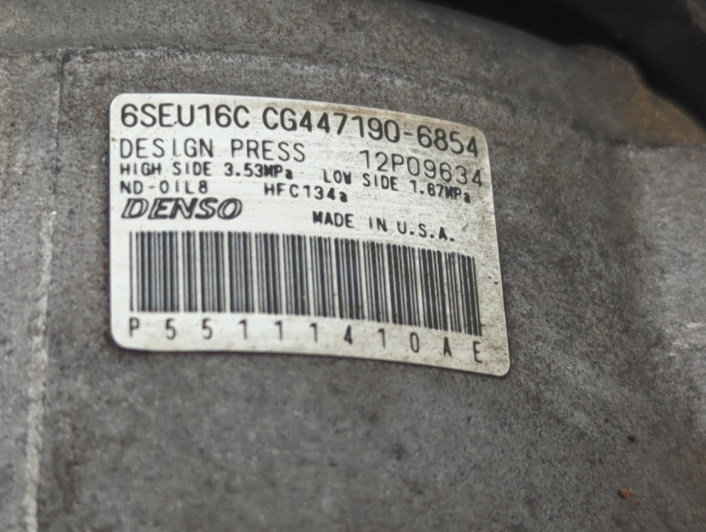 2013-2015 Dodge Journey Air Conditioning A/c Ac Compressor Oem - Oemusedautoparts1.com