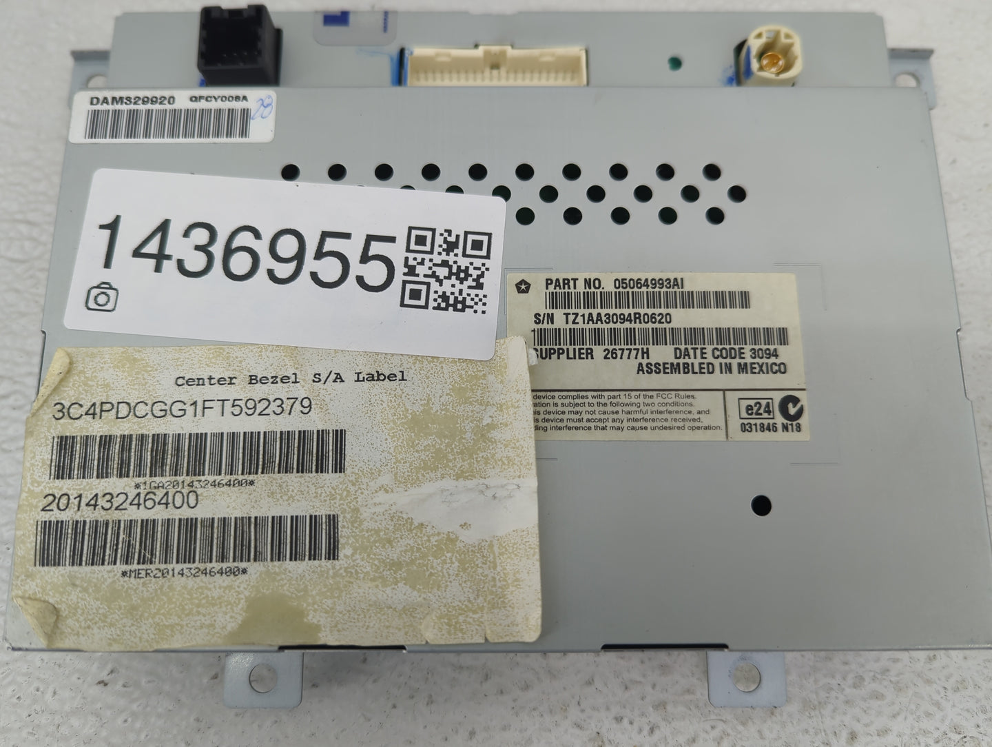 2015 Dodge Journey Information Display Screen - Oemusedautoparts1.com
