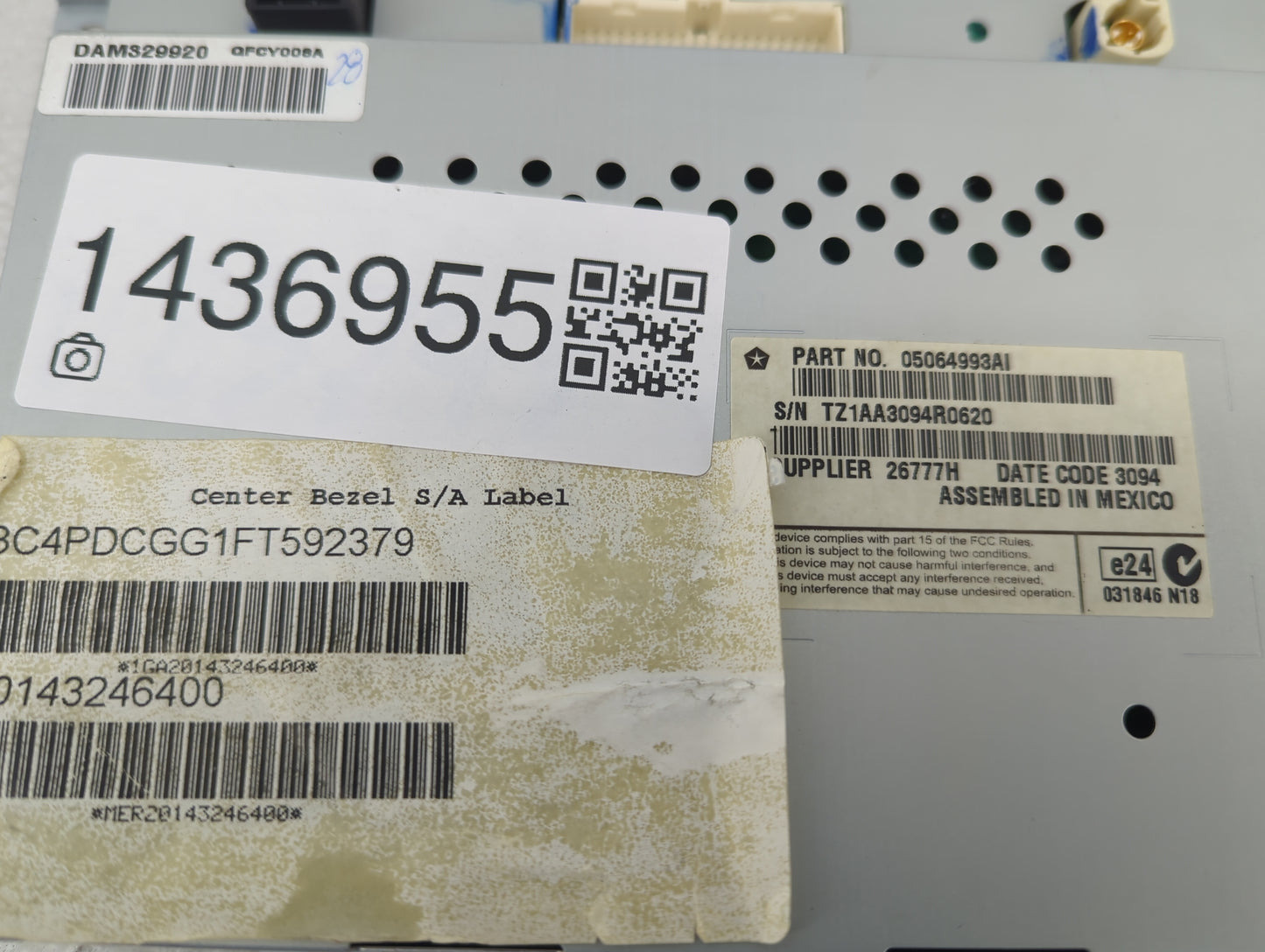 2015 Dodge Journey Information Display Screen - Oemusedautoparts1.com