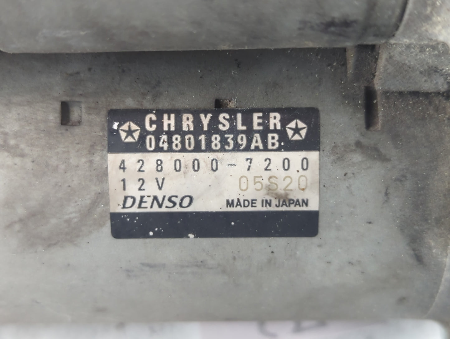 2011-2019 Dodge Journey Car Starter Motor Solenoid OEM P/N:428000-7200 04801839AB Fits OEM Used Auto Parts - Oemusedautopart