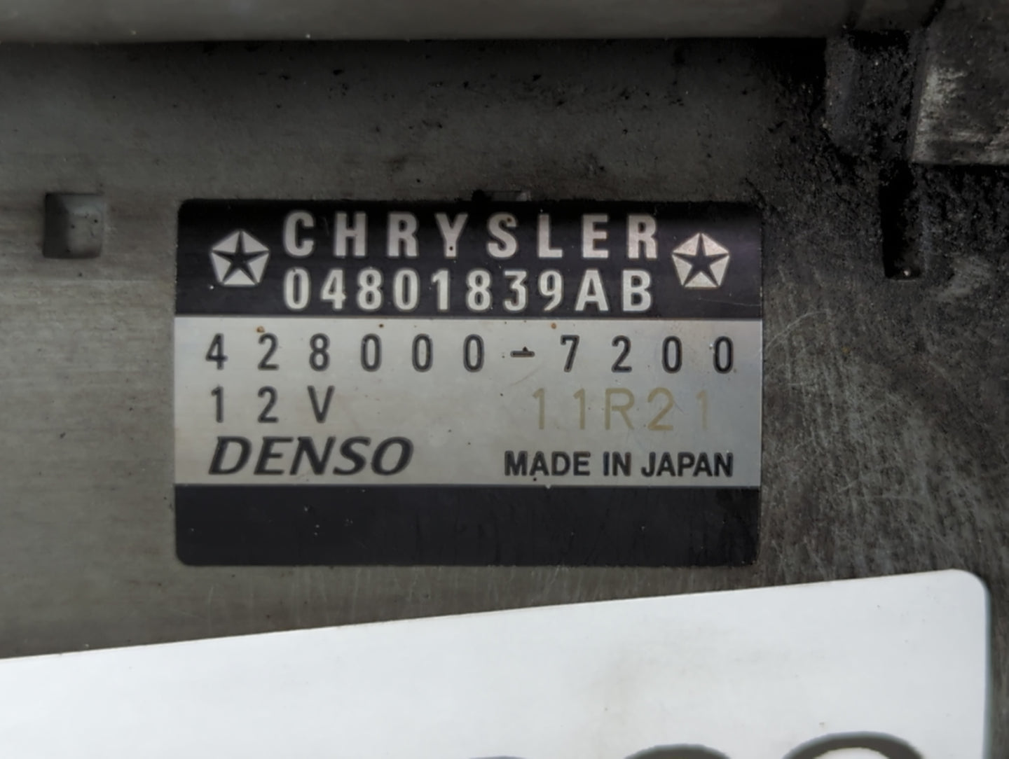 2011-2019 Dodge Journey Car Starter Motor Solenoid OEM P/N:428000-7200 04801839AB Fits OEM Used Auto Parts - Oemusedautopart