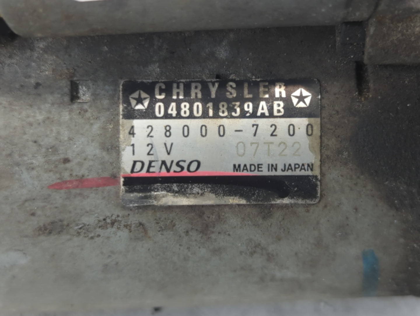 2011-2019 Dodge Journey Car Starter Motor Solenoid OEM P/N:04801839AB 428000-7200 Fits OEM Used Auto Parts - Oemusedautopart