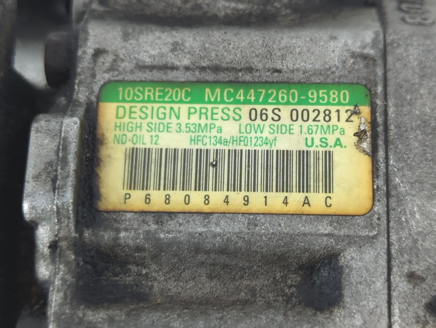 2011-2019 Dodge Journey Air Conditioning A/c Ac Compressor Oem - Oemusedautoparts1.com