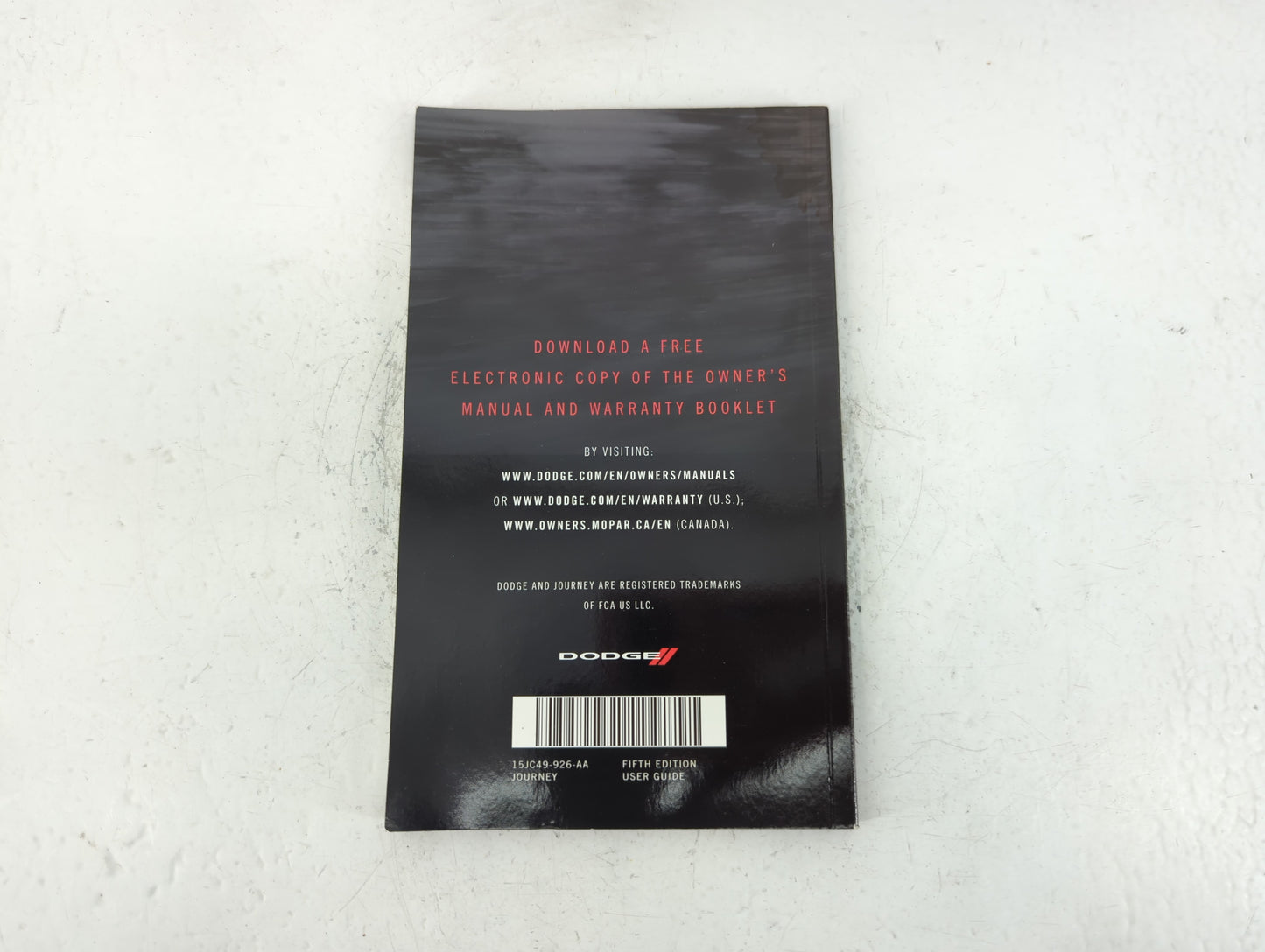 2015 Dodge Journey Owners Manual Book Guide P/N:15JC49-926-AA OEM Used Auto Parts - Oemusedautoparts1.com