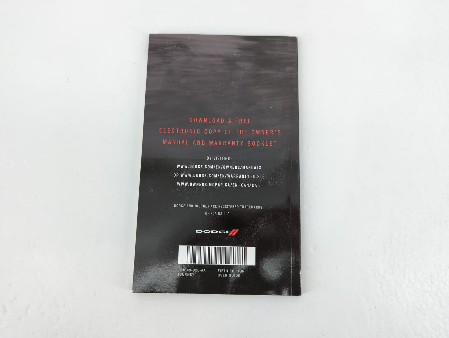 2015 Dodge Journey Owners Manual Book Guide P/N:15JC49-926-AA OEM Used Auto Parts - Oemusedautoparts1.com