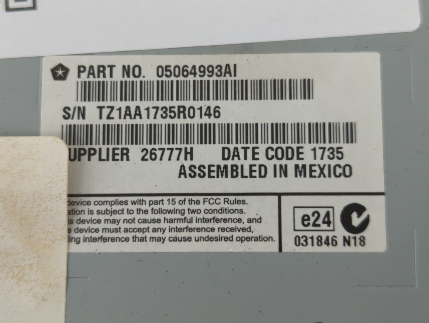 2015 Dodge Journey Information Display Screen - Oemusedautoparts1.com