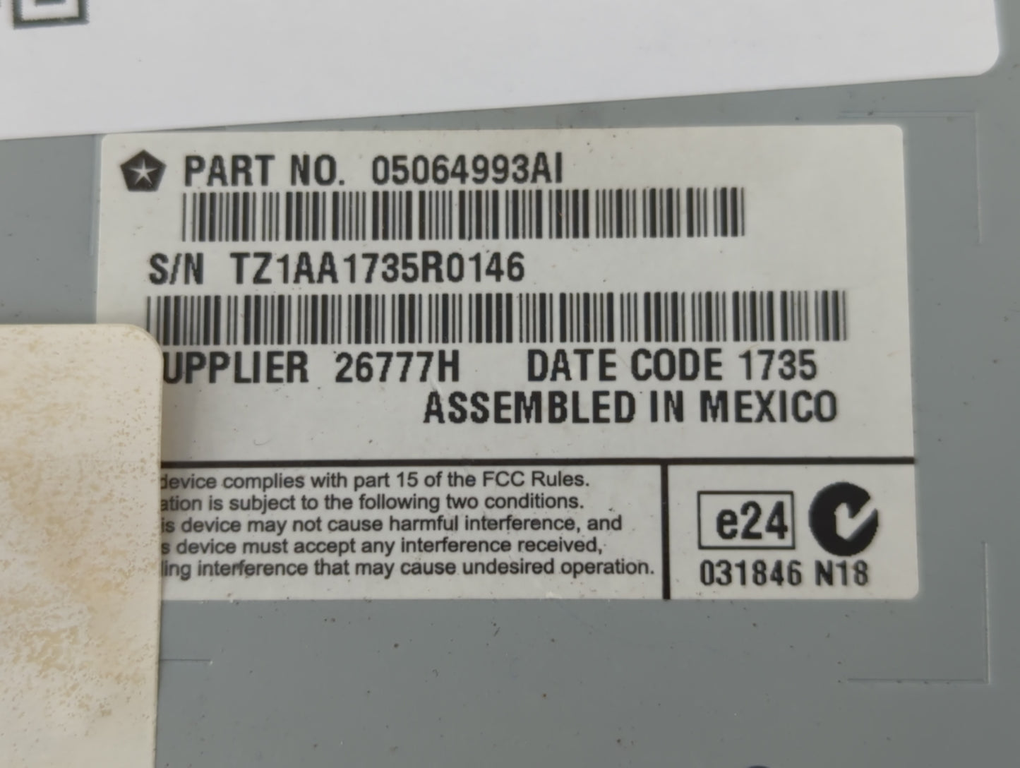 2015 Dodge Journey Information Display Screen - Oemusedautoparts1.com