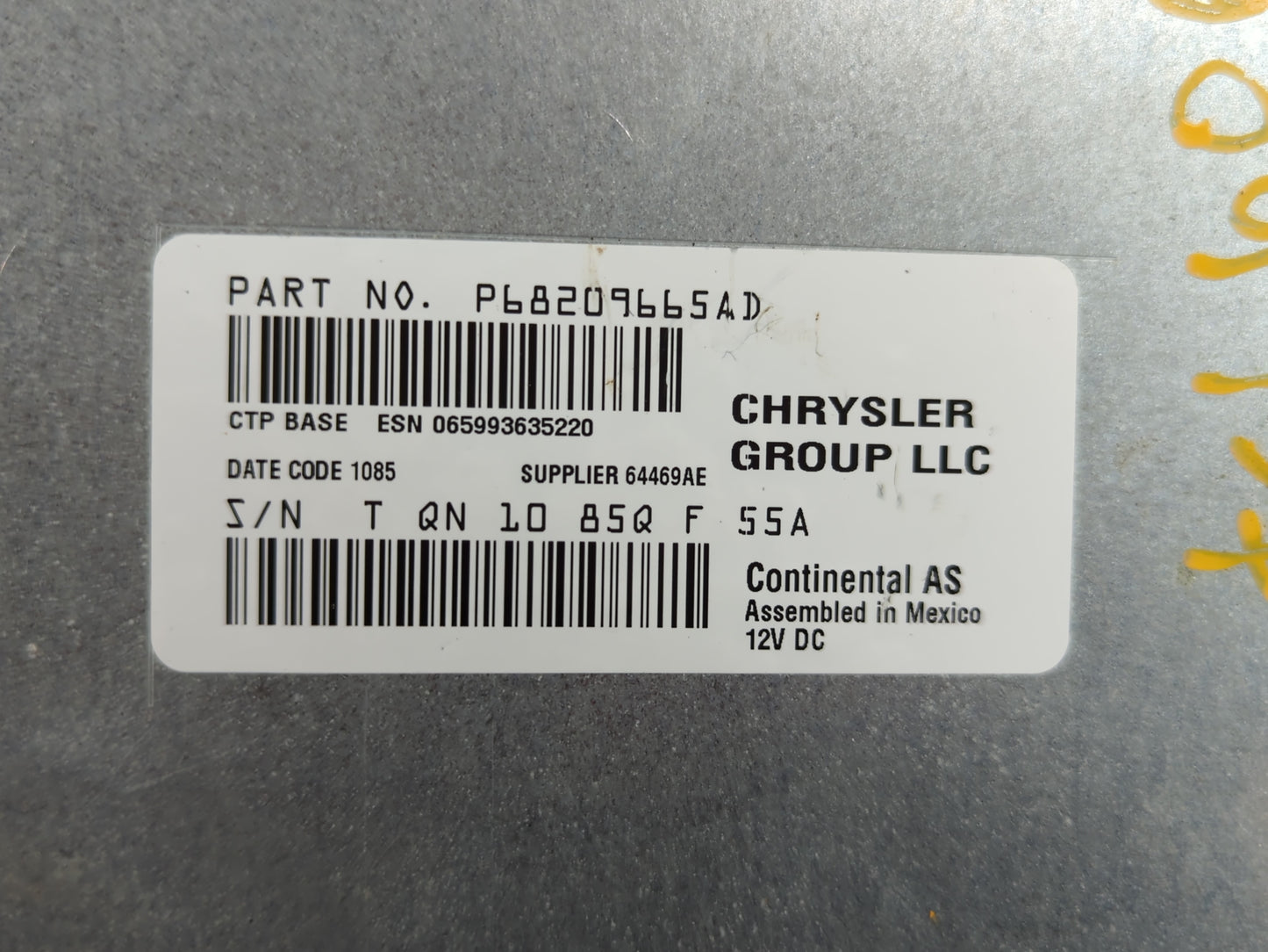 2018-2020 Dodge Journey Radio AM FM Cd Player Receiver Replacement P/N:P68209665AD Fits Fits 2018 2019 2020 OEM Used Auto Pa