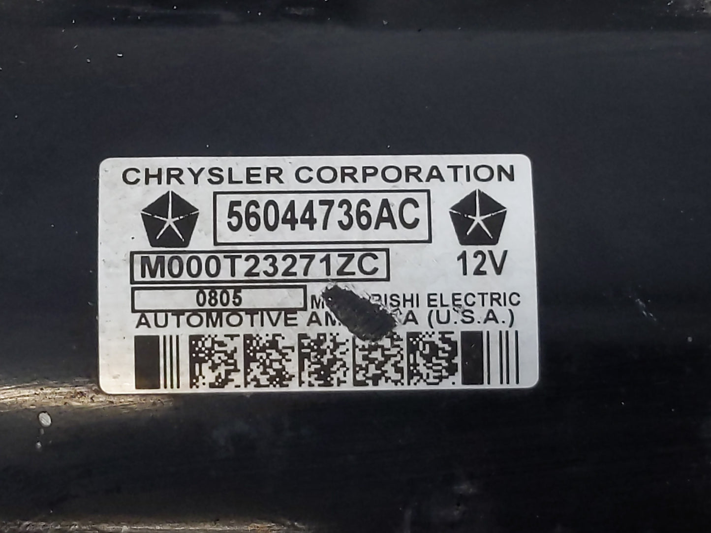 2015 Dodge Ram 1500 Car Starter Motor Solenoid OEM P/N:56044736AC Fits OEM Used Auto Parts - Oemusedautoparts1.com
