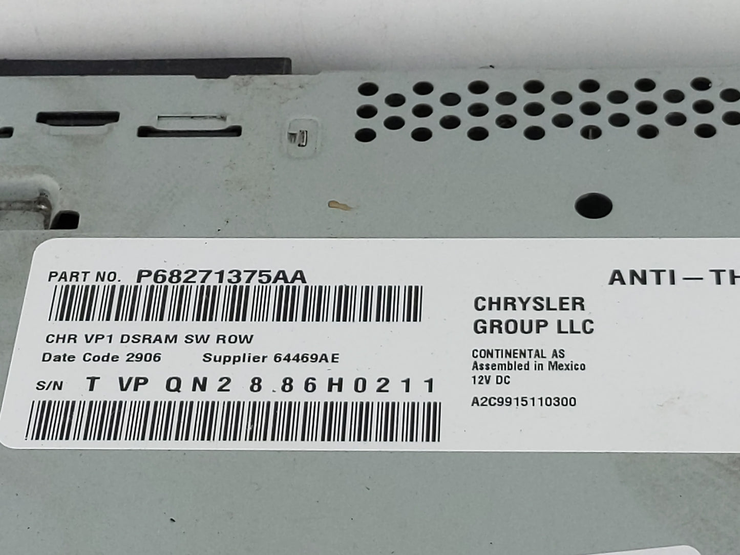 2015 Dodge Ram 1500 Radio AM FM Cd Player Receiver Replacement P/N:P68271375AA P68245816AD Fits Fits 2016 OEM Used Auto Part