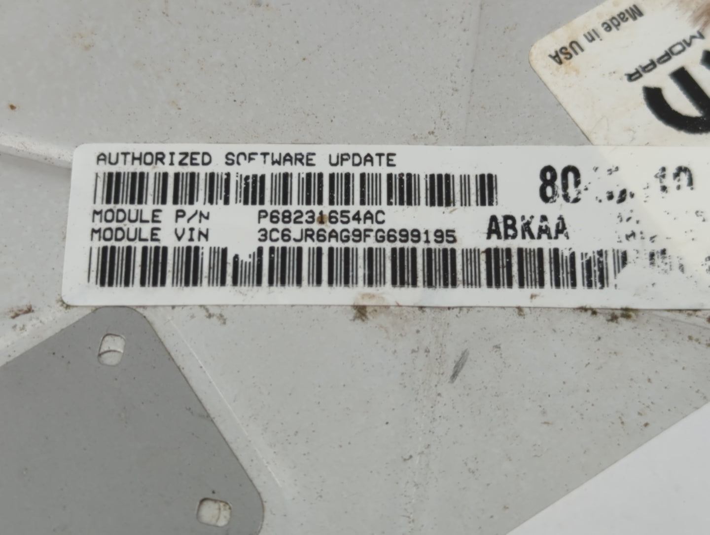 2015 Dodge Ram 1500 PCM Engine Control Computer ECU ECM PCU OEM P/N:P68231654AC Fits OEM Used Auto Parts - Oemusedautoparts1