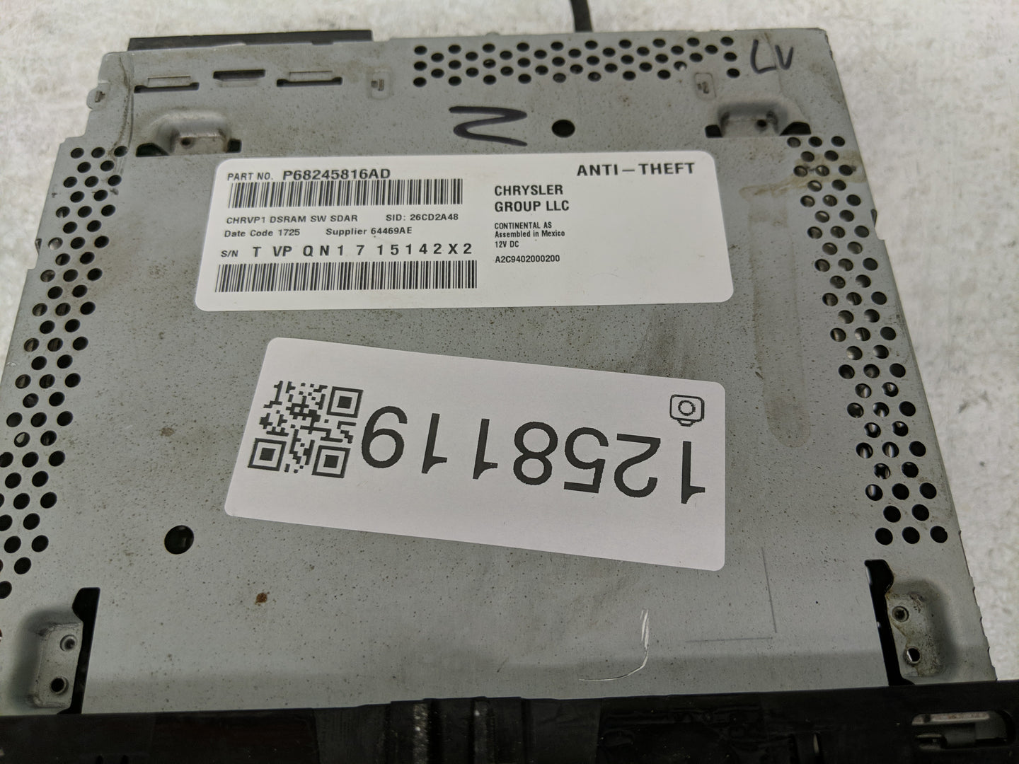 2015 Dodge Ram 1500 Radio AM FM Cd Player Receiver Replacement P/N:P68245816AD Fits OEM Used Auto Parts - Oemusedautoparts1.