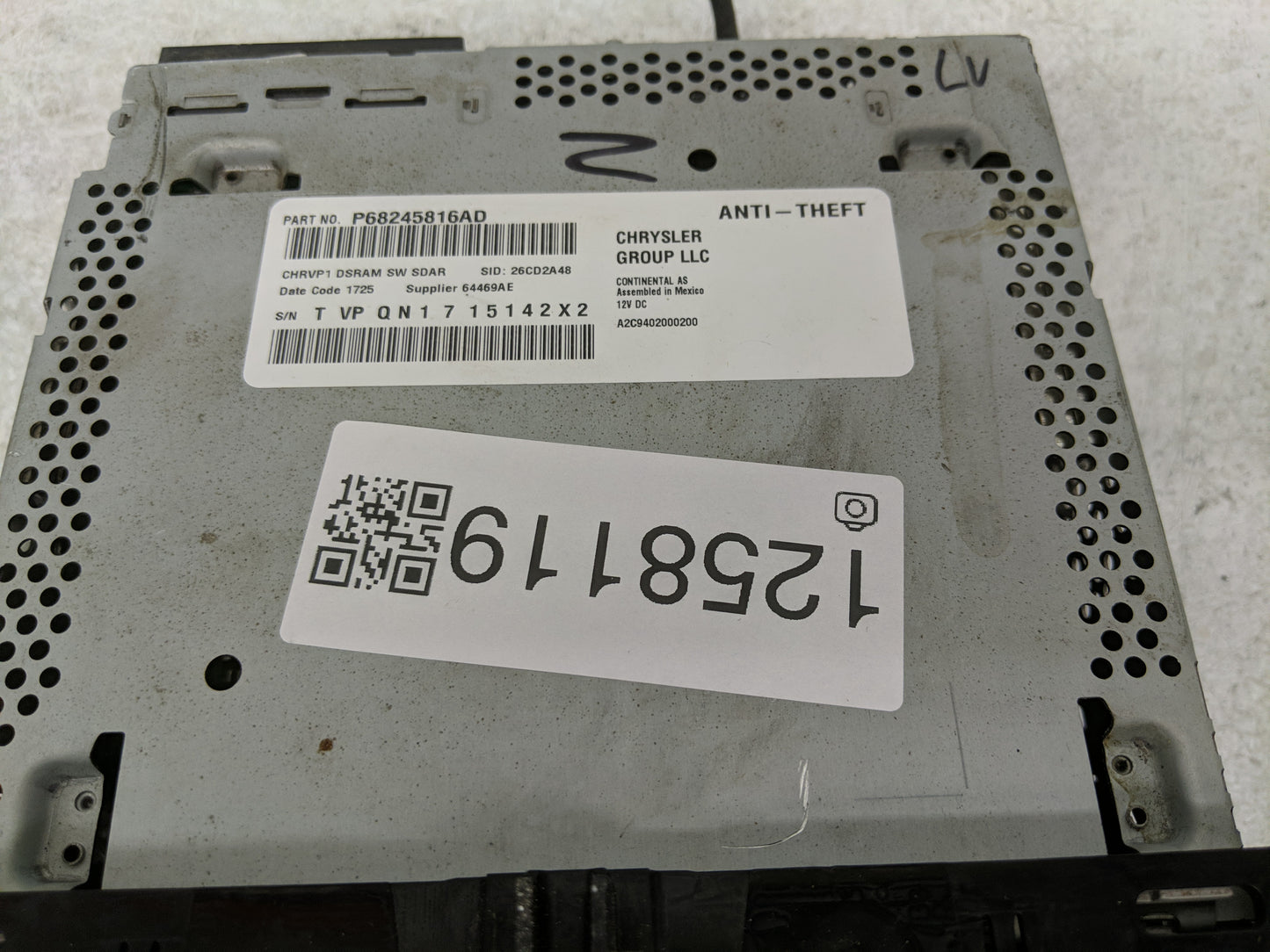 2015 Dodge Ram 1500 Radio AM FM Cd Player Receiver Replacement P/N:P68245816AD Fits OEM Used Auto Parts - Oemusedautoparts1.