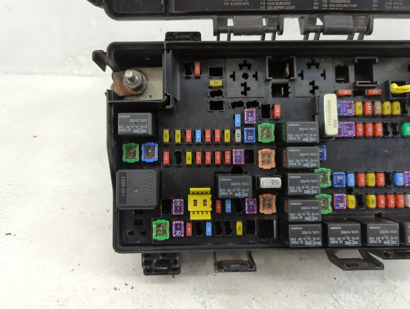 2015 Dodge Ram 1500 Fusebox Fuse Box Panel Relay Module P/N:7140-1980-30 Fits OEM Used Auto Parts - Oemusedautoparts1.com