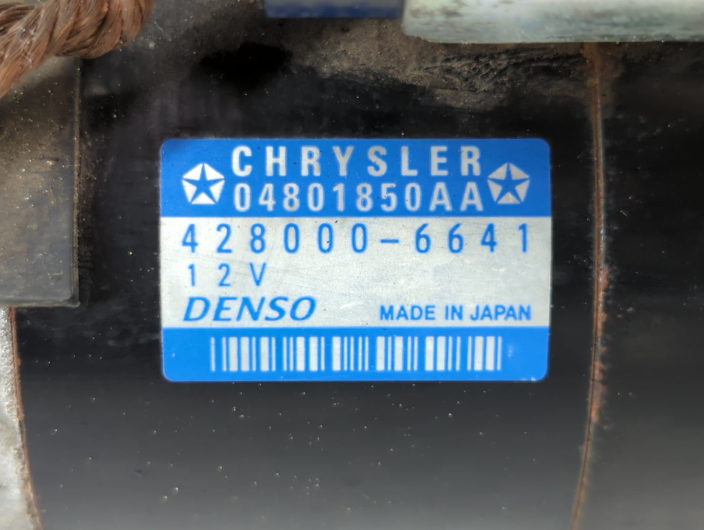 2015 Dodge Ram 1500 Car Starter Motor Solenoid OEM P/N:428000-6641 04801850AA Fits OEM Used Auto Parts - Oemusedautoparts1.c