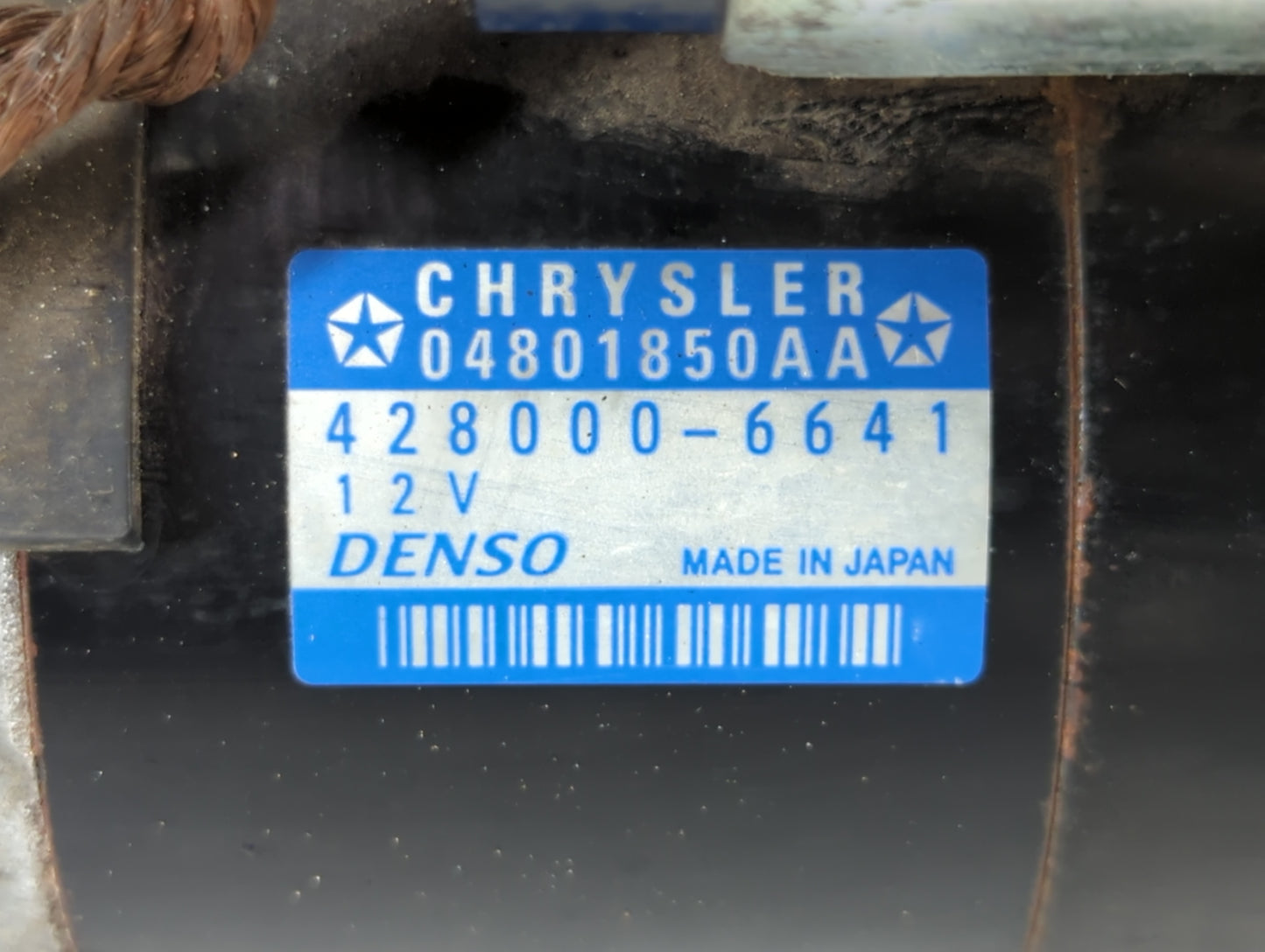 2015 Dodge Ram 1500 Car Starter Motor Solenoid OEM P/N:428000-6641 04801850AA Fits OEM Used Auto Parts - Oemusedautoparts1.c