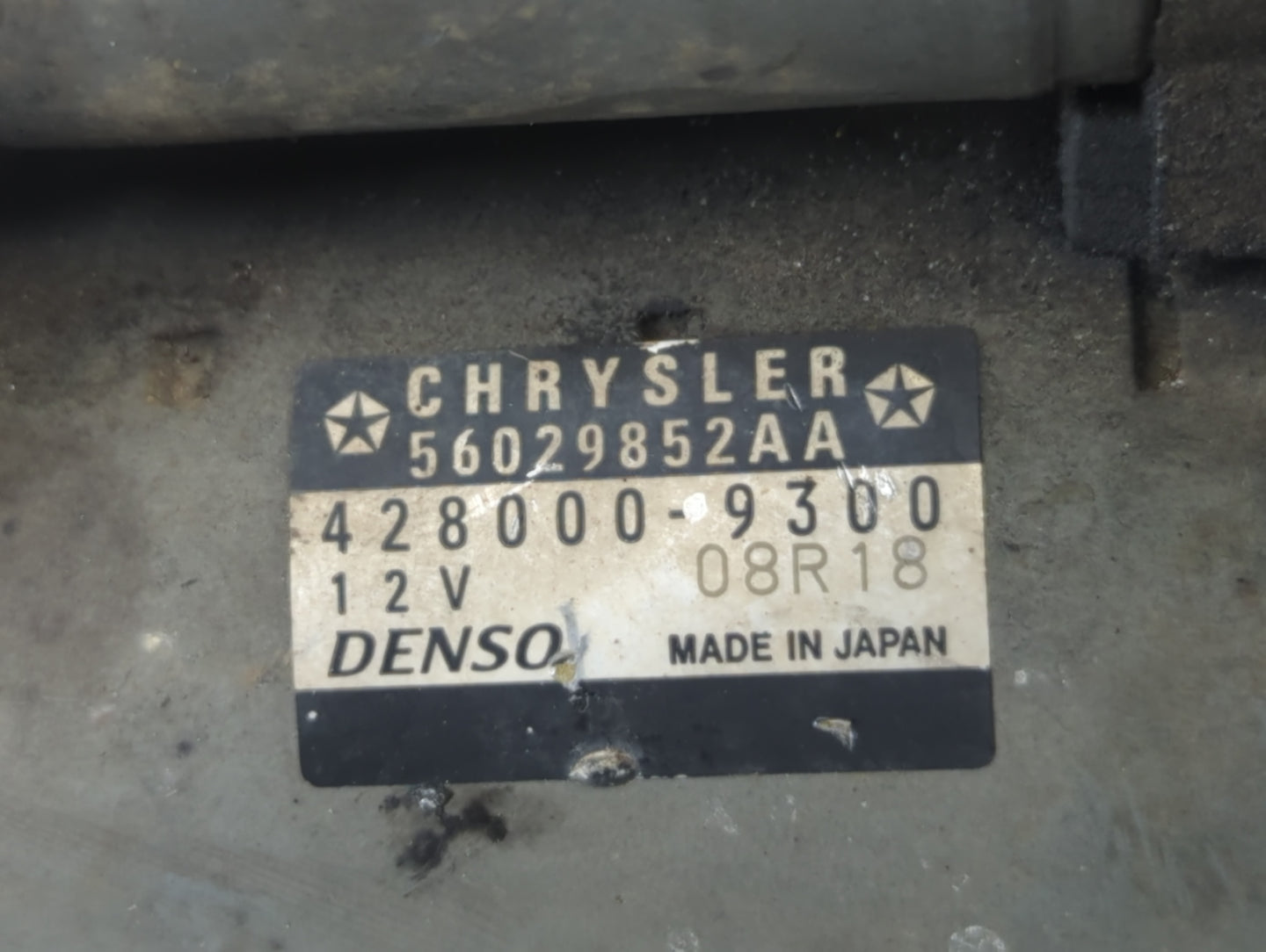 2015 Dodge Ram 1500 Car Starter Motor Solenoid OEM P/N:428000-9300 56029852AA Fits OEM Used Auto Parts - Oemusedautoparts1.c