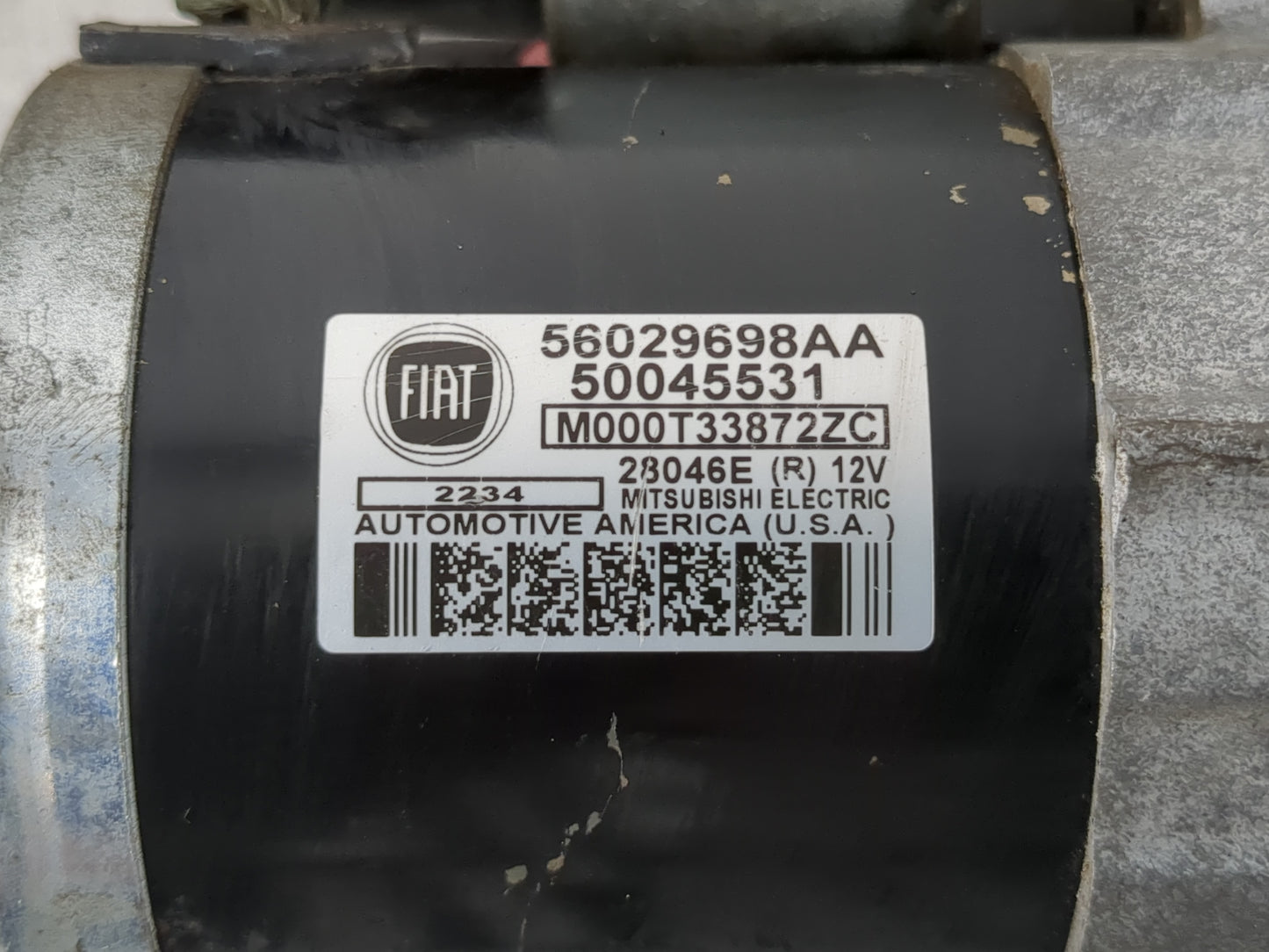2012-2017 Fiat 500 Car Starter Motor Solenoid OEM P/N:50045531 56029698AA Fits Fits 2012 2013 2014 2015 2016 2017 OEM Used A