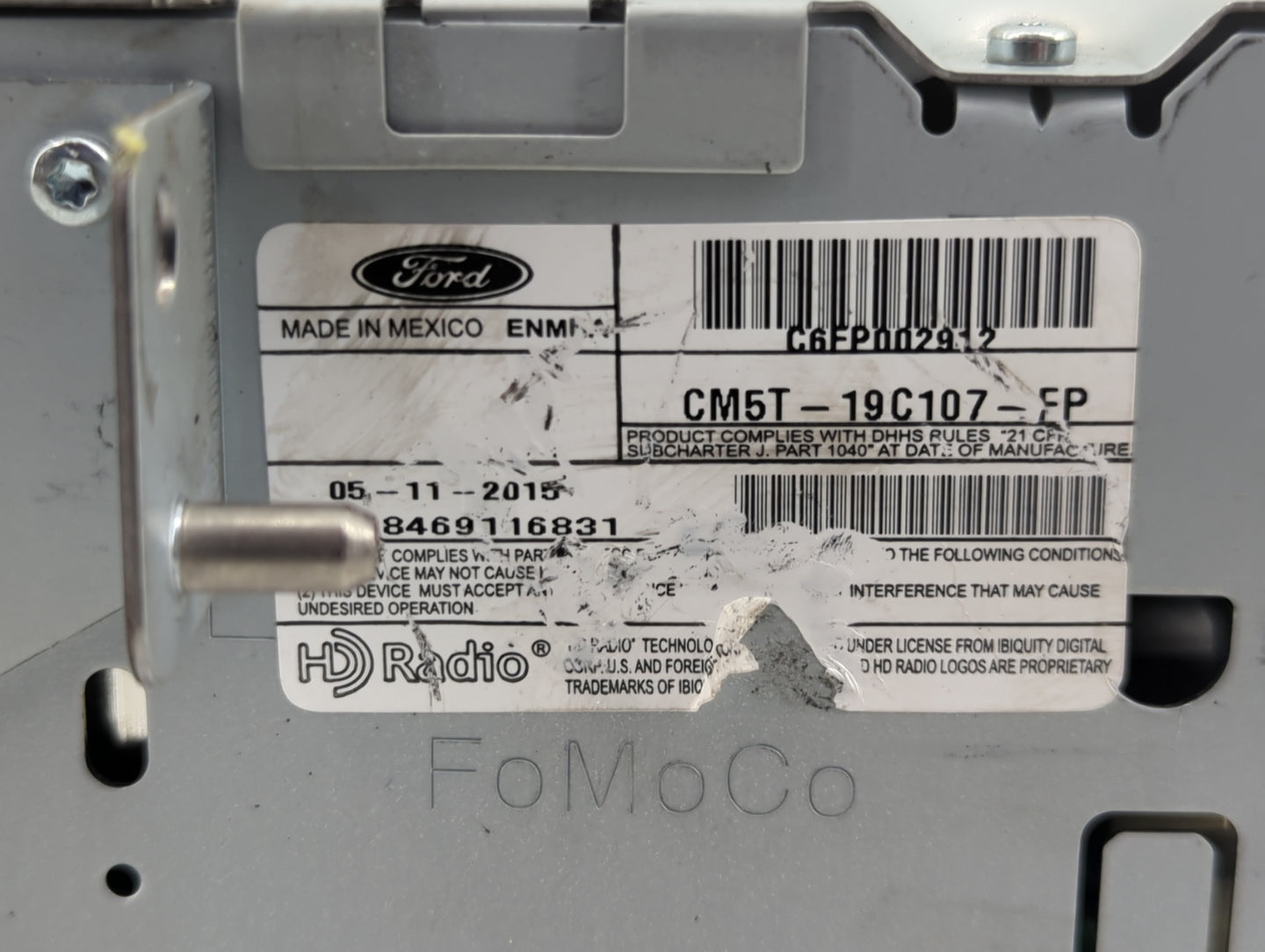 2013-2016 Ford C-Max Radio AM FM Cd Player Receiver Replacement P/N:CM5T-19C107-FP Fits Fits 2013 2014 2015 2016 OEM Used Au