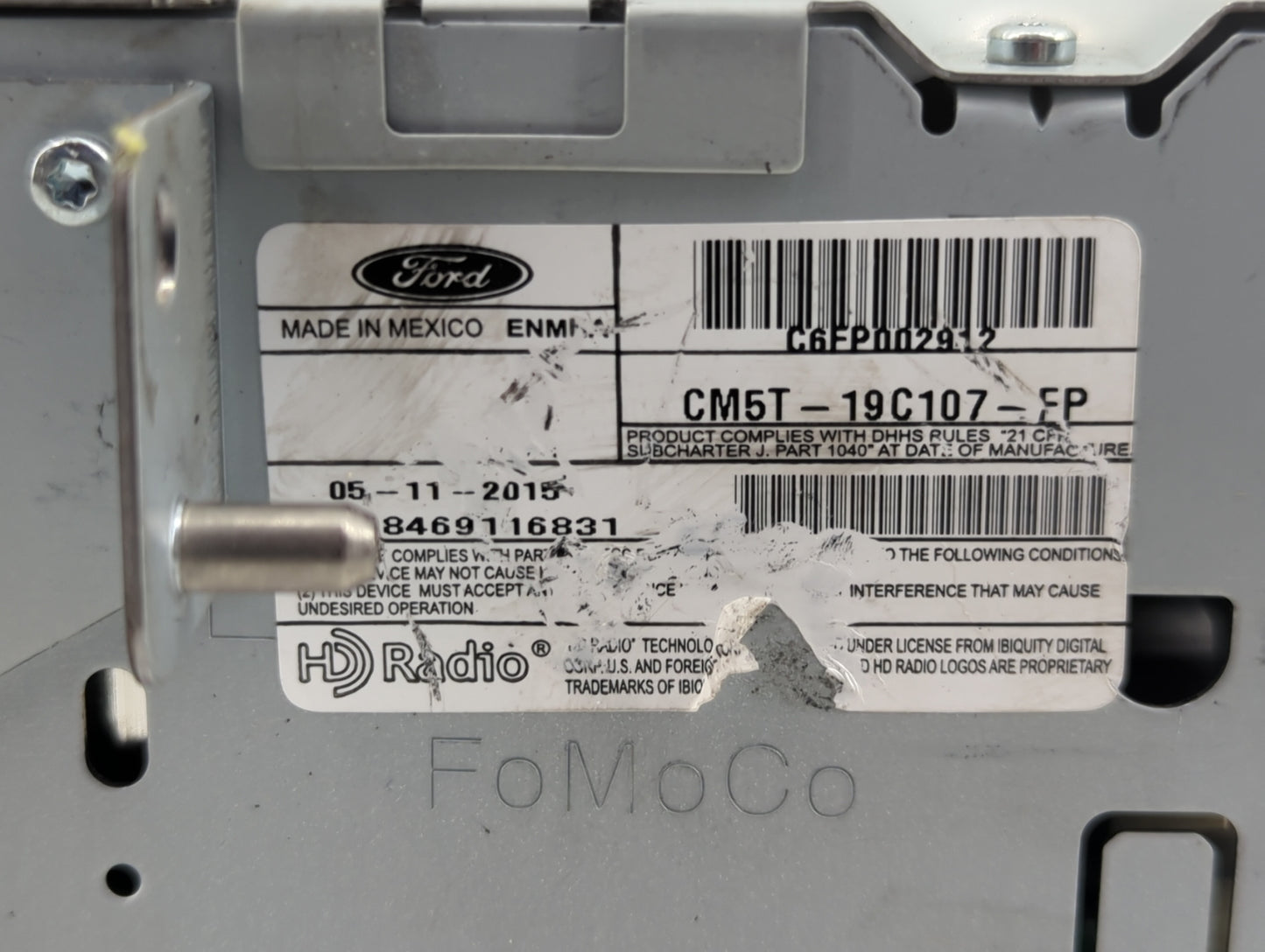 2013-2016 Ford C-Max Radio AM FM Cd Player Receiver Replacement P/N:CM5T-19C107-FP Fits Fits 2013 2014 2015 2016 OEM Used Au