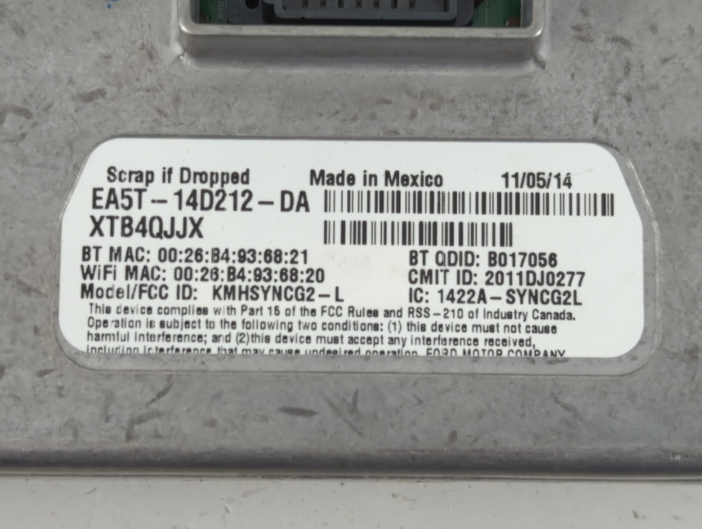 2015 Ford C-Max PCM Engine Control Computer ECU ECM PCU OEM P/N:DJ5T-14F329-DD Fits Fits 2016 2017 OEM Used Auto Parts - Oem