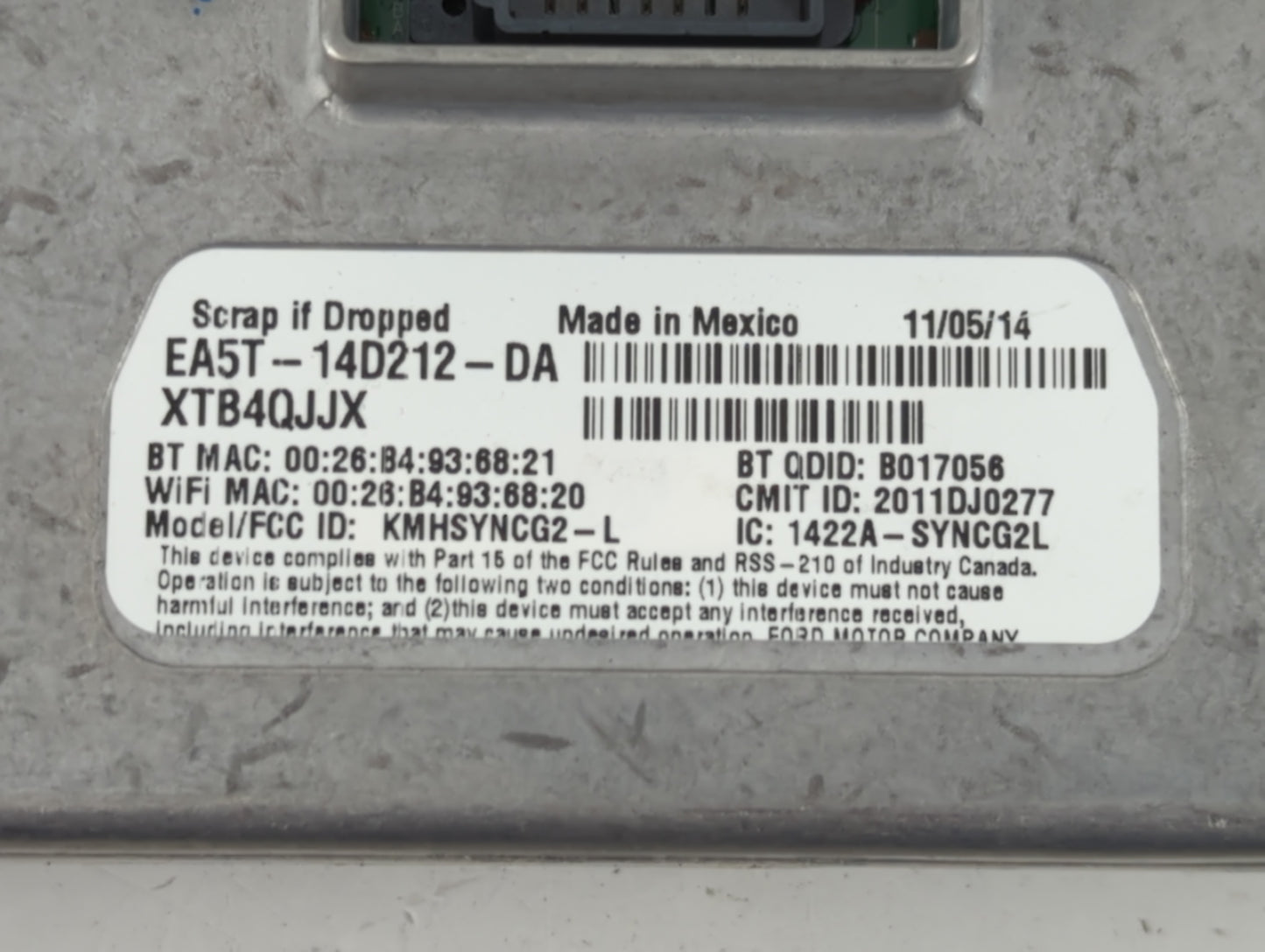 2015 Ford C-Max PCM Engine Control Computer ECU ECM PCU OEM P/N:DJ5T-14F329-DD Fits Fits 2016 2017 OEM Used Auto Parts - Oem