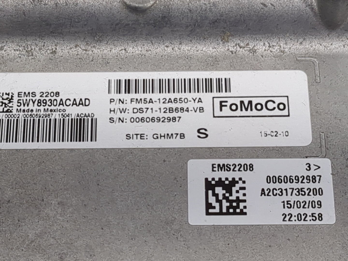 2015 Ford Cmax PCM Engine Control Computer ECU ECM PCU OEM P/N:FM5A-12A650-YA DS71-12B684-VB Fits OEM Used Auto Parts - Oemu