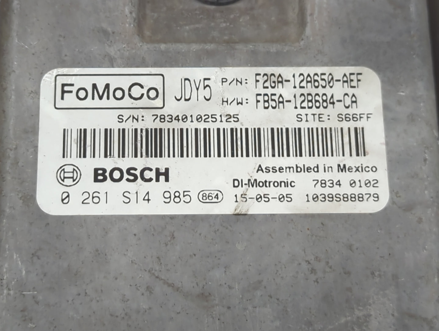 2015-2018 Ford Edge PCM Engine Control Computer ECU ECM PCU OEM P/N:F2GA-12A650-AEF FB5A-12B684-CA Fits OEM Used Auto Parts 