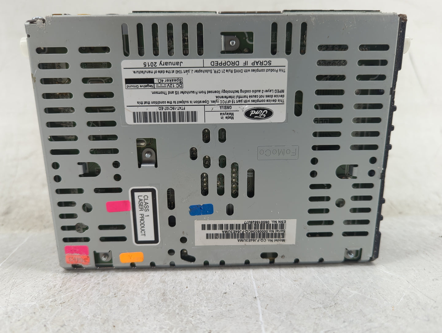 2013-2015 Ford Edge Radio AM FM Cd Player Receiver Replacement P/N:FT4T-19C107-ED Fits Fits 2013 2014 2015 OEM Used Auto Par