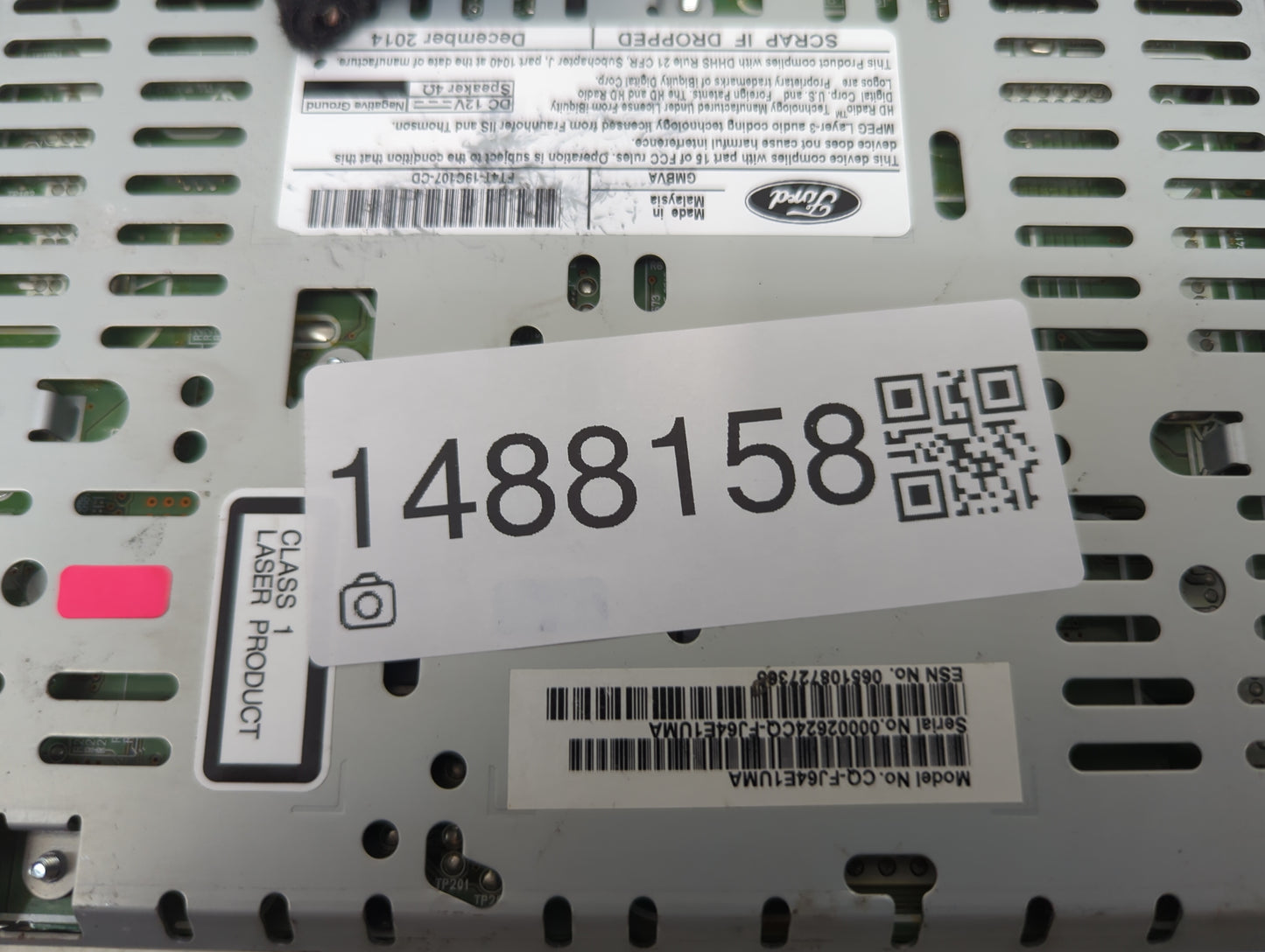 2013-2015 Ford Edge Radio AM FM Cd Player Receiver Replacement P/N:FT4T-19C107-CD CQ-FJ64E1UMA Fits Fits 2013 2014 2015 OEM 