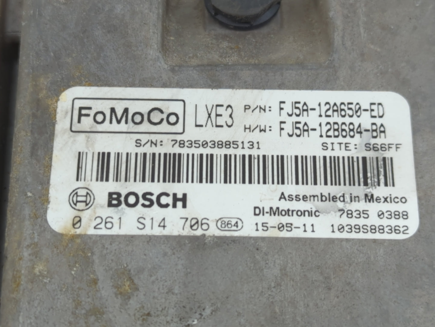 2013-2016 Ford Escape PCM Engine Control Computer ECU ECM PCU OEM P/N:FJ5A-12A650-ED Fits Fits 2013 2014 2015 2016 OEM Used 