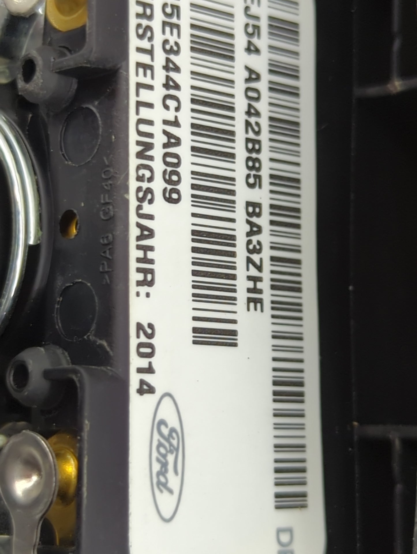2015-2016 Ford Escape Air Bag Driver Left Steering Wheel Mounted P/N:EJ54A042B85 Fits Fits 2015 2016 OEM Used Auto Parts - O