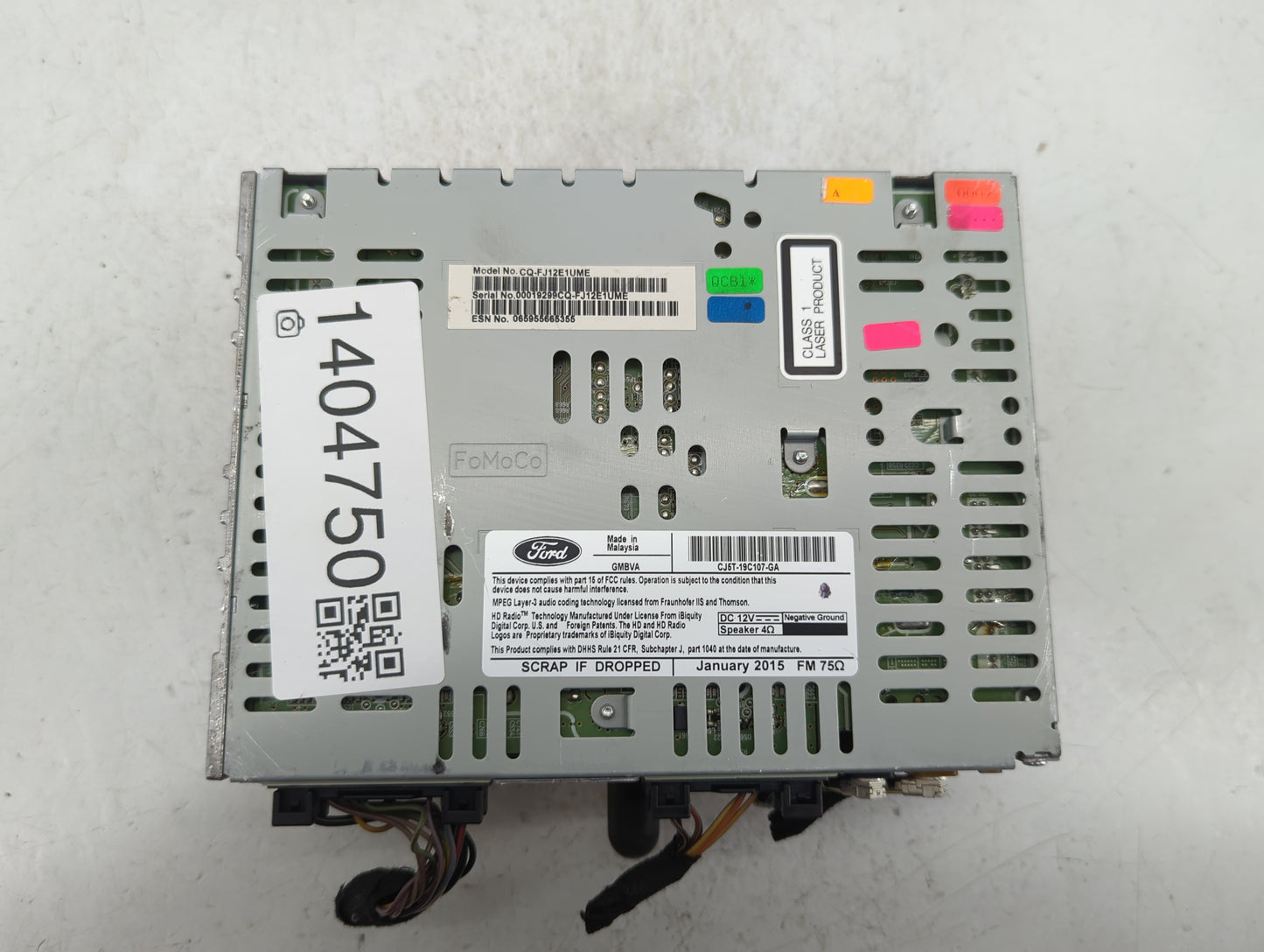 2015-2019 Ford Escape Radio AM FM Cd Player Receiver Replacement P/N:CJ5T-19C107-GA Fits Fits 2015 2016 2017 2018 2019 OEM U