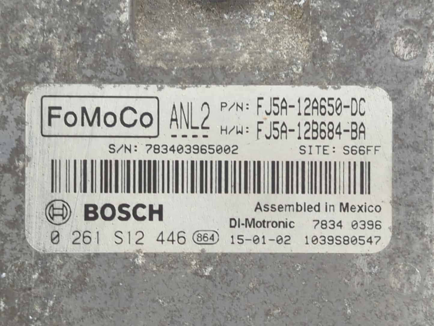 2015 Ford Escape PCM Engine Control Computer ECU ECM PCU OEM P/N:FJ5A-12A650-DC FJ5A-12B684-BA, 0261S12446 Fits OEM Used Aut