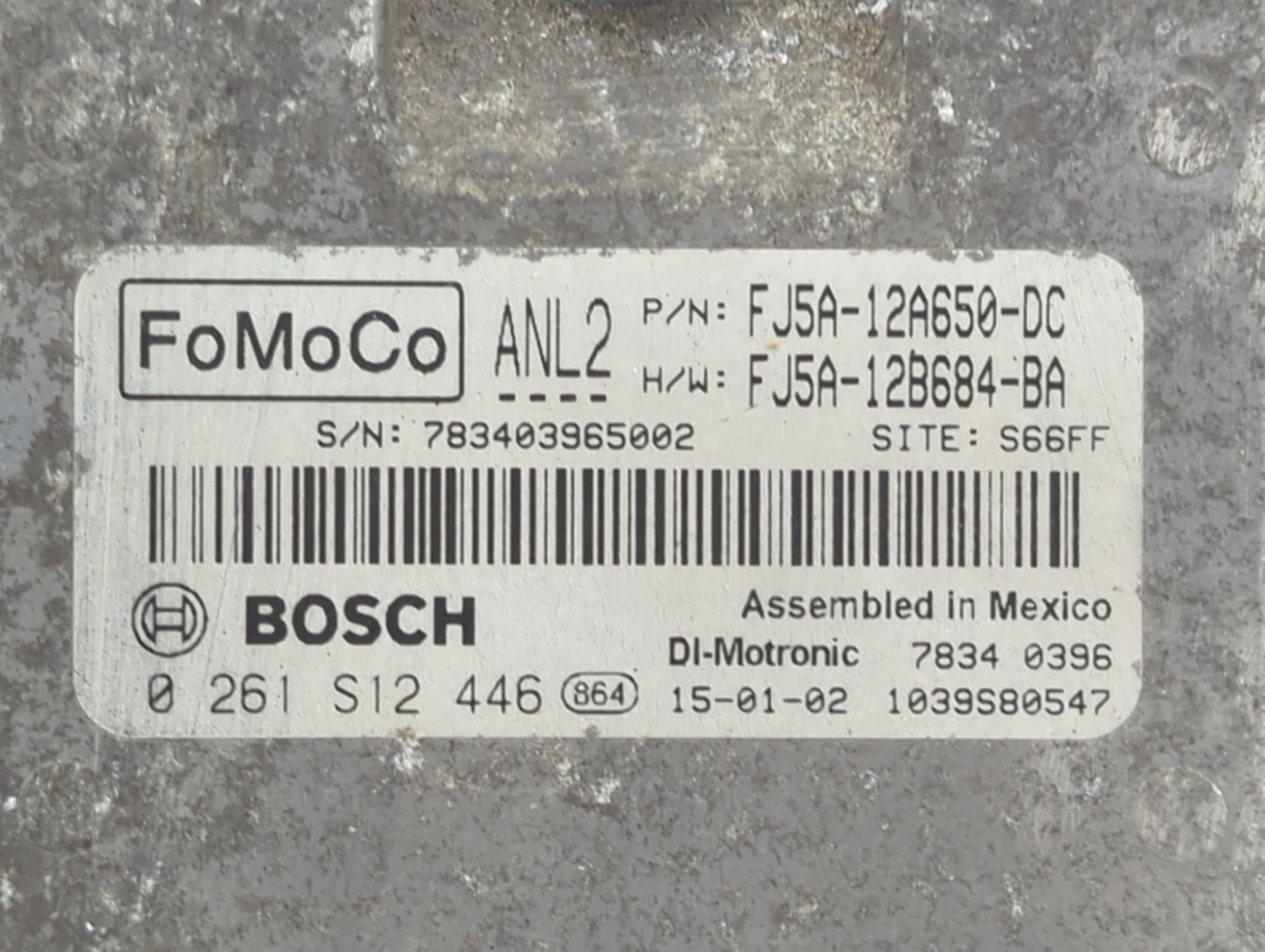 2015 Ford Escape PCM Engine Control Computer ECU ECM PCU OEM P/N:FJ5A-12A650-DC FJ5A-12B684-BA, 0261S12446 Fits OEM Used Aut