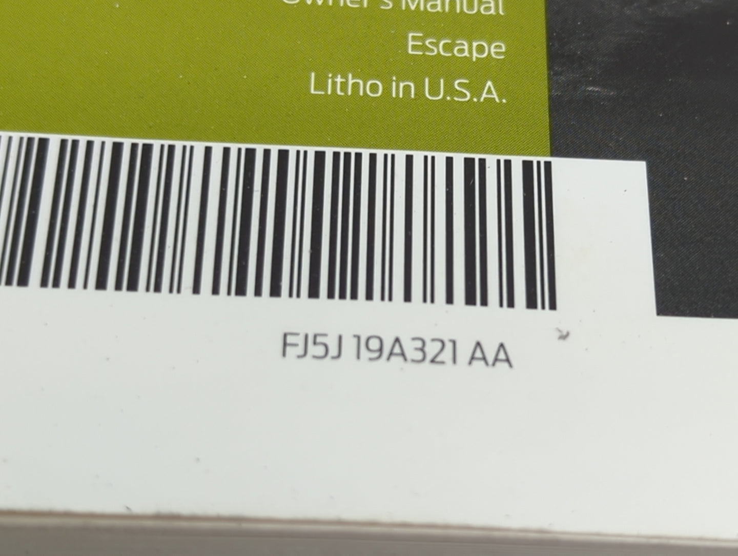 2015 Ford Escape Owners Manual Book Guide P/N:FJ5J19A321AA OEM Used Auto Parts - Oemusedautoparts1.com