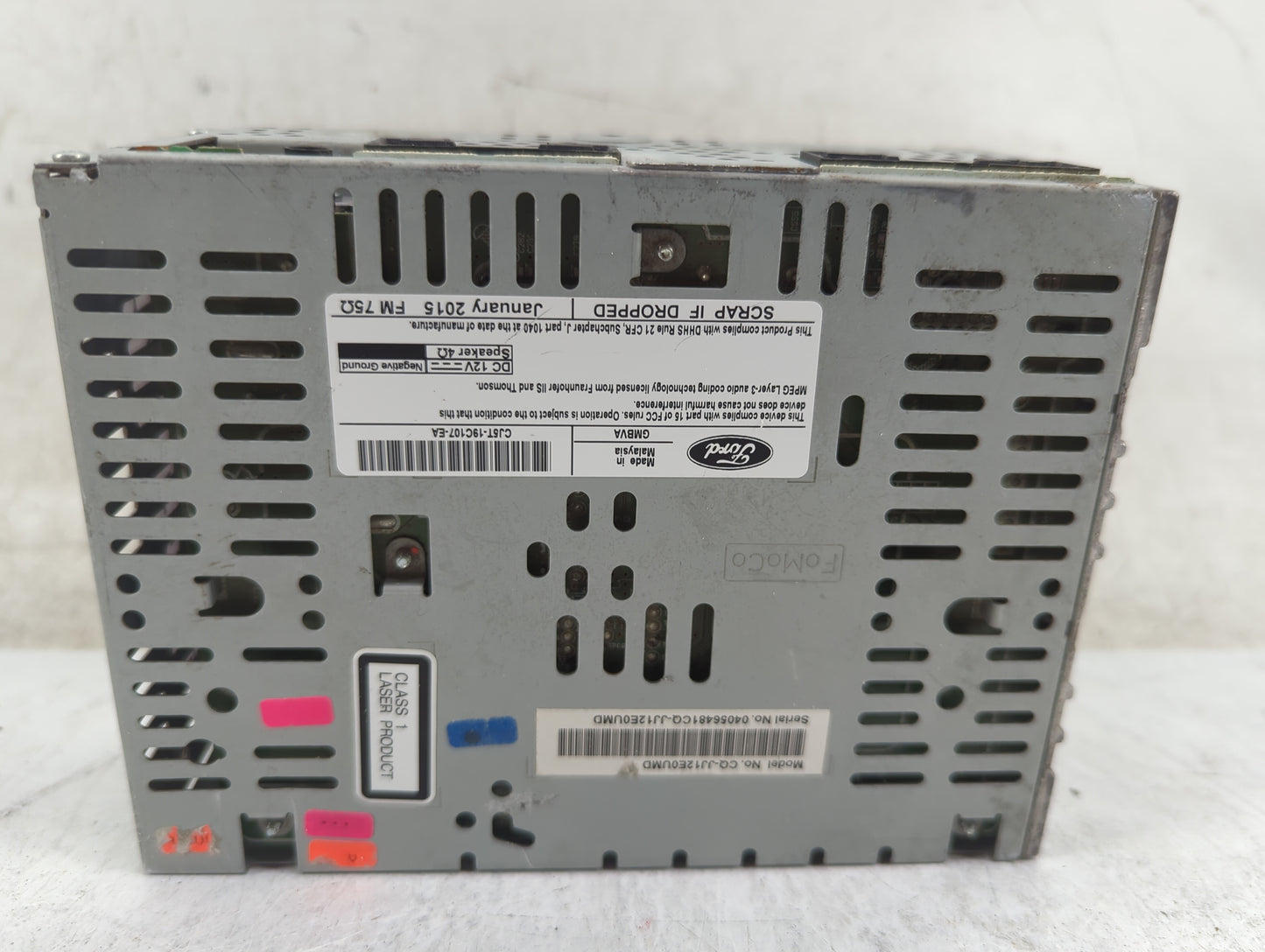 2013-2015 Ford Escape Radio AM FM Cd Player Receiver Replacement P/N:CJ5T-19C107-EA Fits Fits 2013 2014 2015 OEM Used Auto P