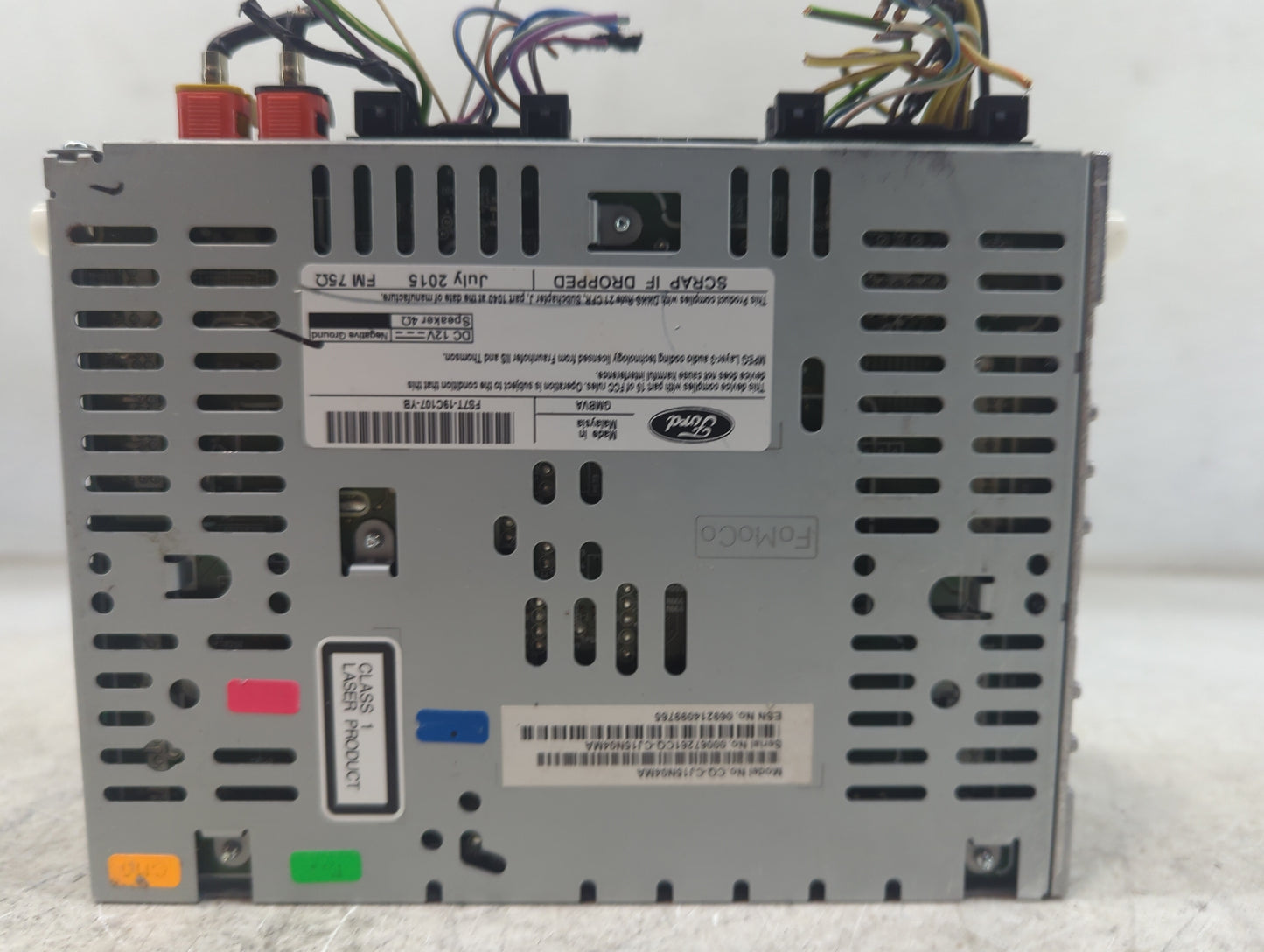 2015 Ford Escape Radio AM FM Cd Player Receiver Replacement P/N:F5DT-19C107-YB GM8VA, CQ-EJ15N4AMA Fits OEM Used Auto Parts 