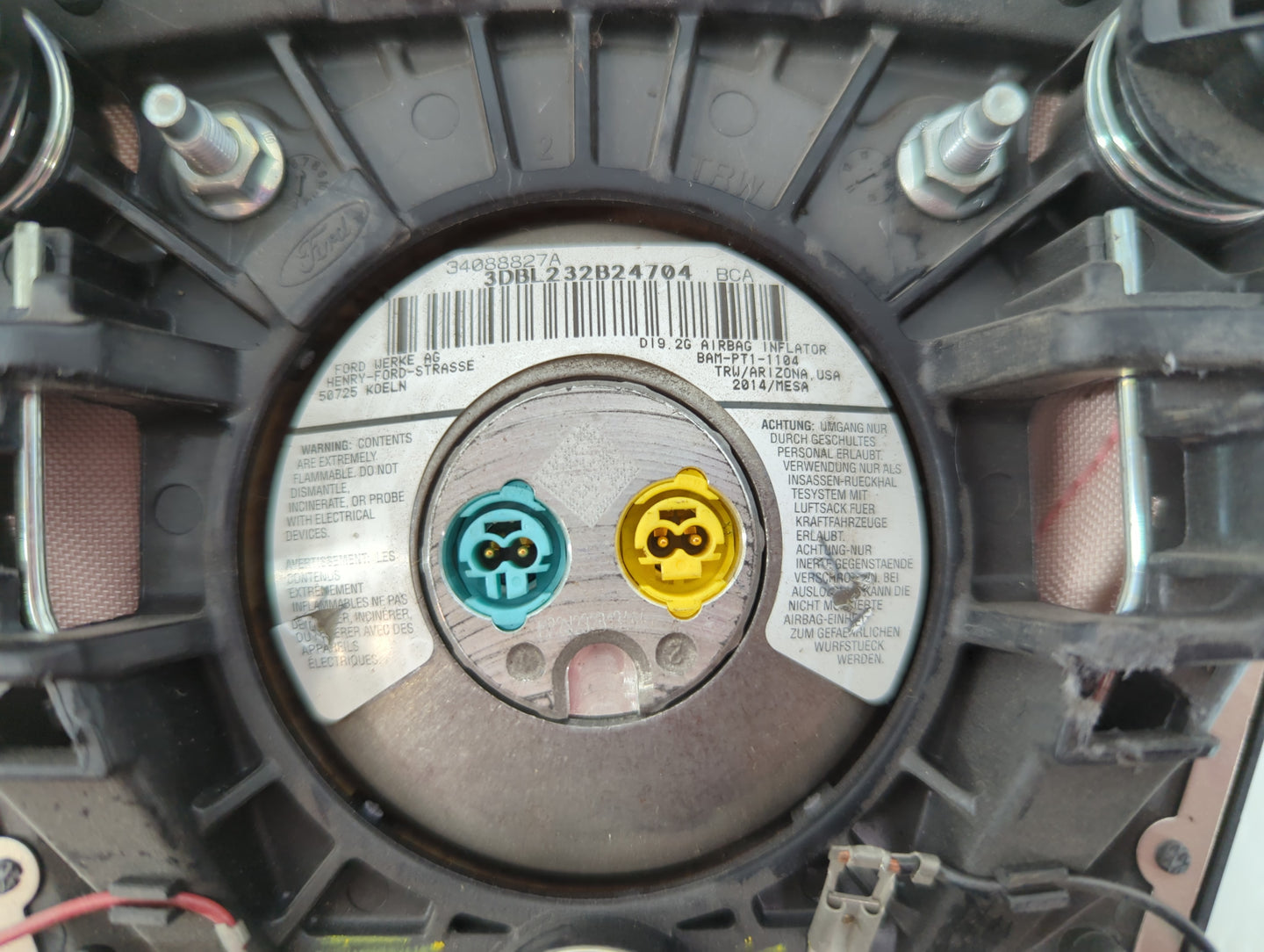2015-2016 Ford Escape Air Bag Driver Left Steering Wheel Mounted P/N:EJ54 A042B85 BA Fits Fits 2015 2016 OEM Used Auto Parts